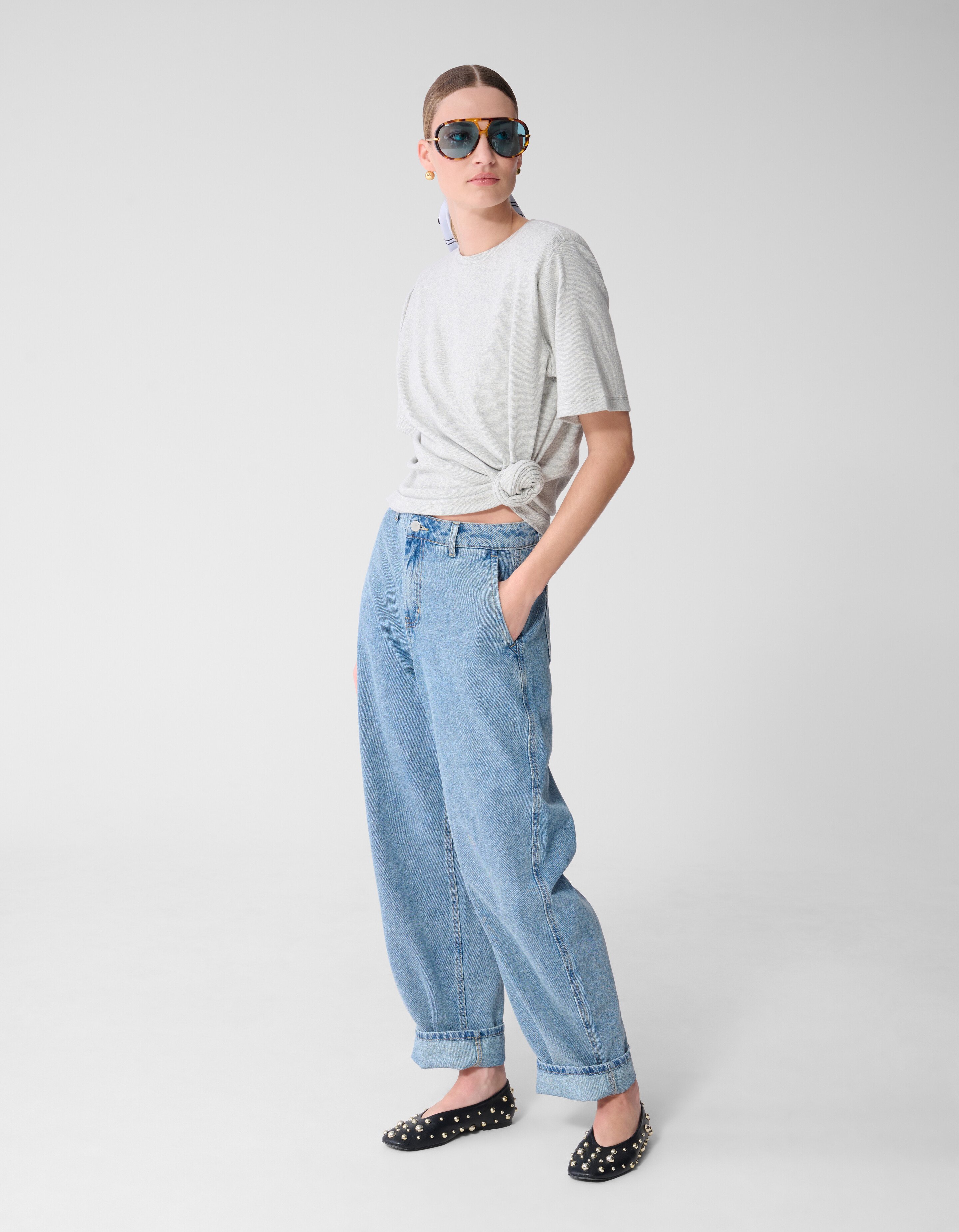 Knot T-shirt Lichtgrijs By Mieke SHOEBY WOMEN