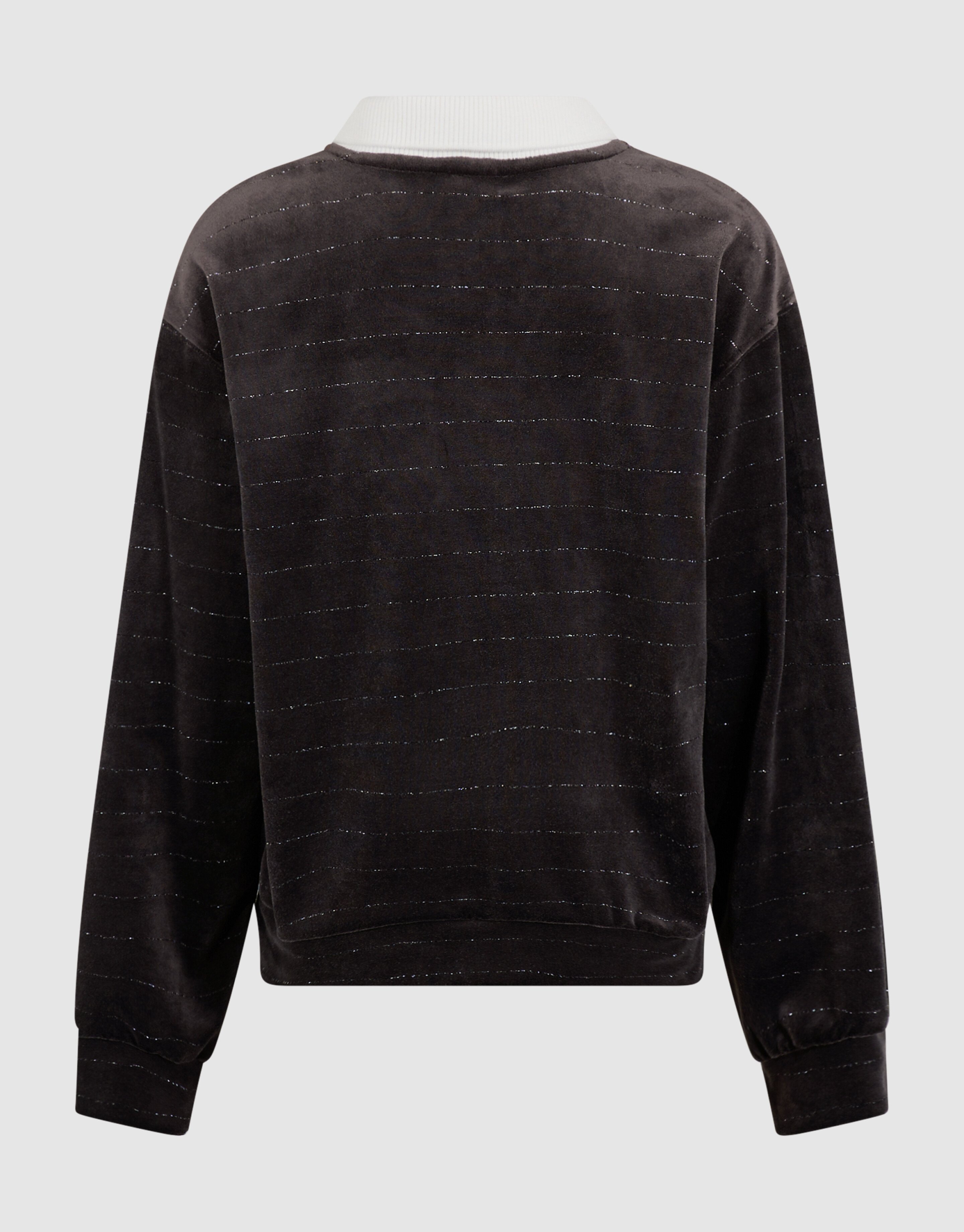 Velvet Sporty Longsleeve Top Donkerbruin SHOEBY GIRLS