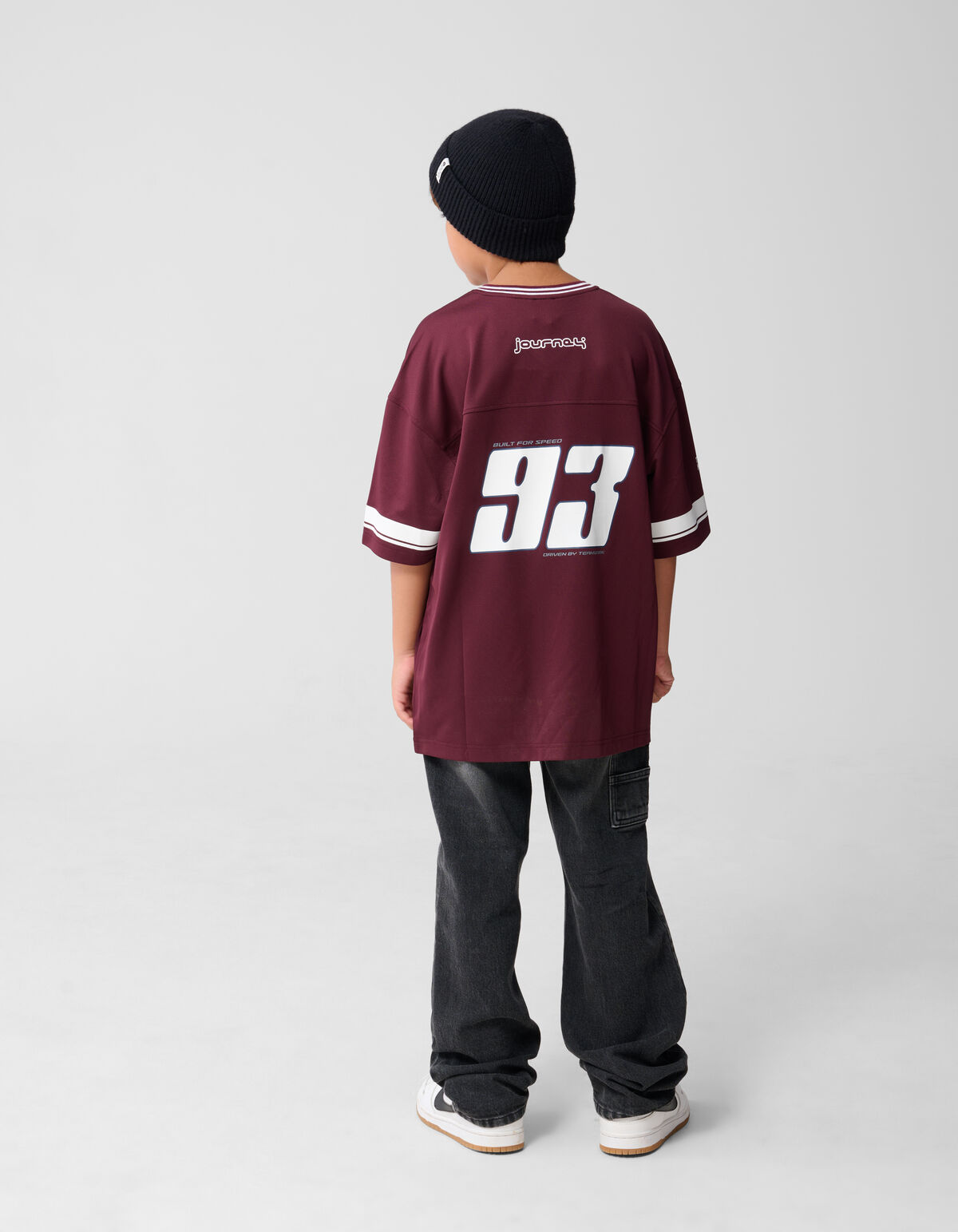 Oversized Sporty T-shirt Donkerrood SHOEBY BOYS