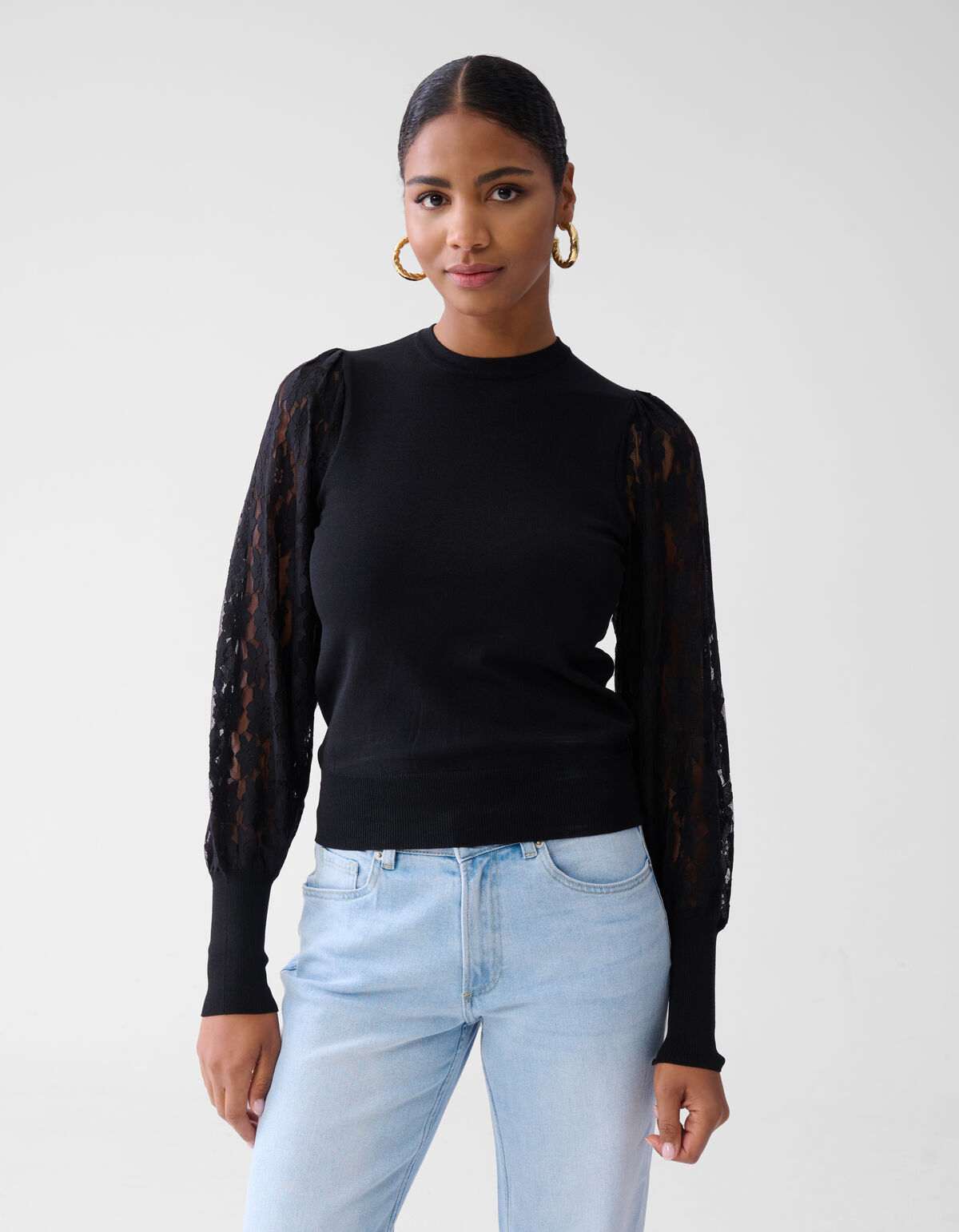 Kanten Top Zwart SHOEBY WOMEN