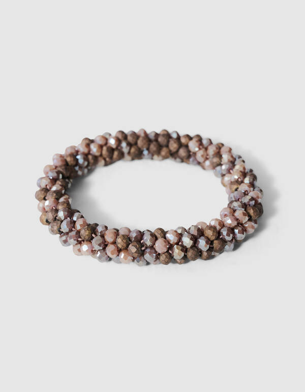 Beaded Elastieken Armband Beige SHOEBY ACCESSOIRES