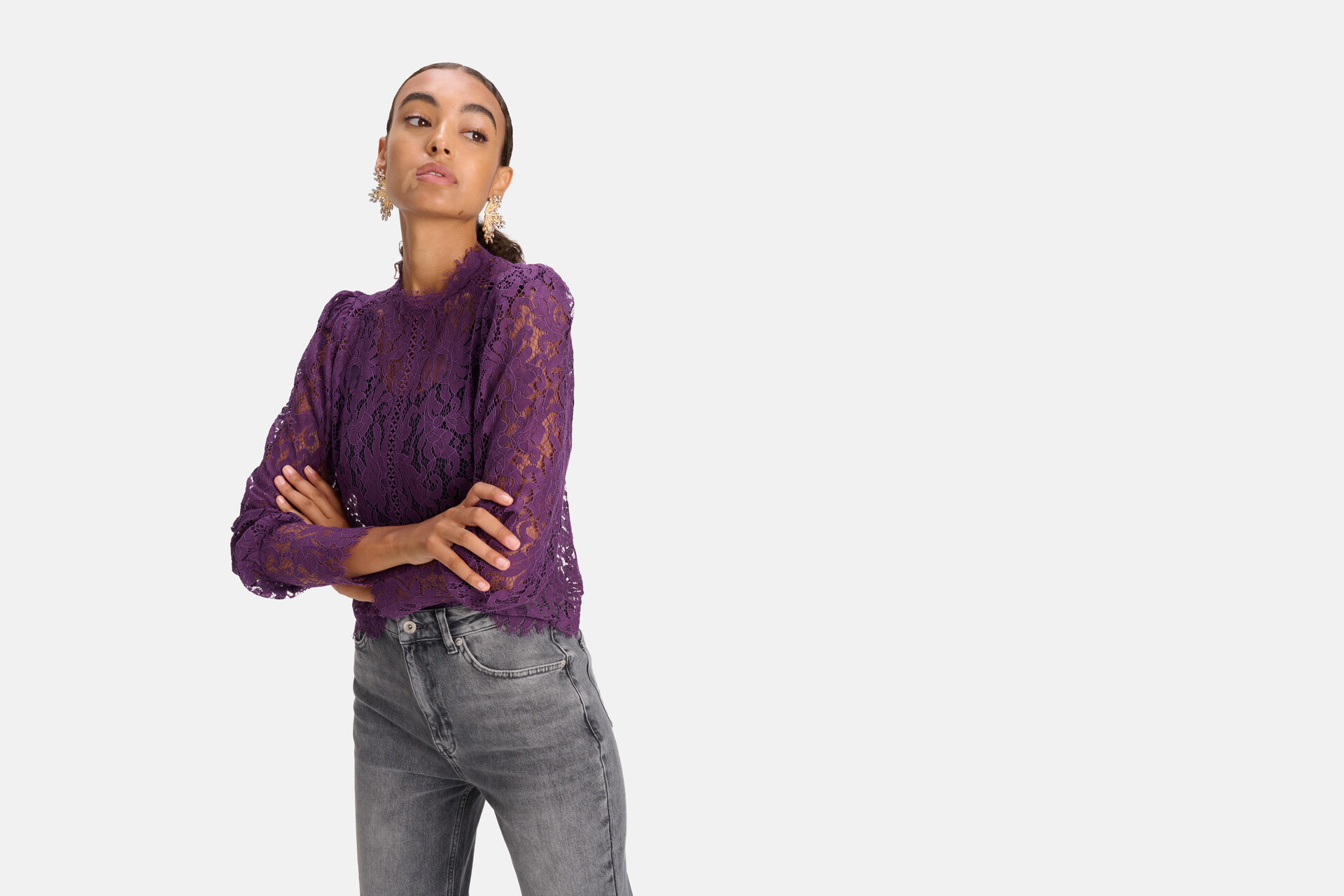Kanten Top Paars SHOEBY WOMEN