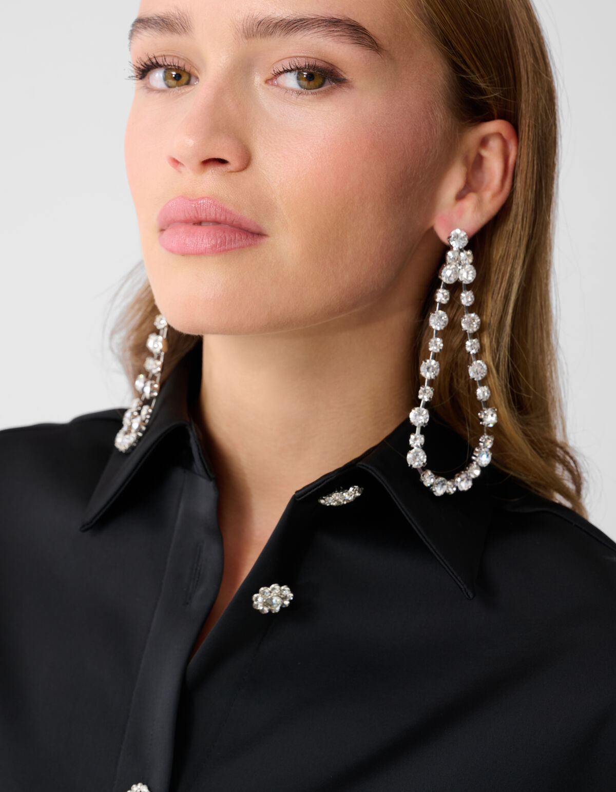 Oversized Satijnen Blouse Zwart By Monica SHOEBY WOMEN