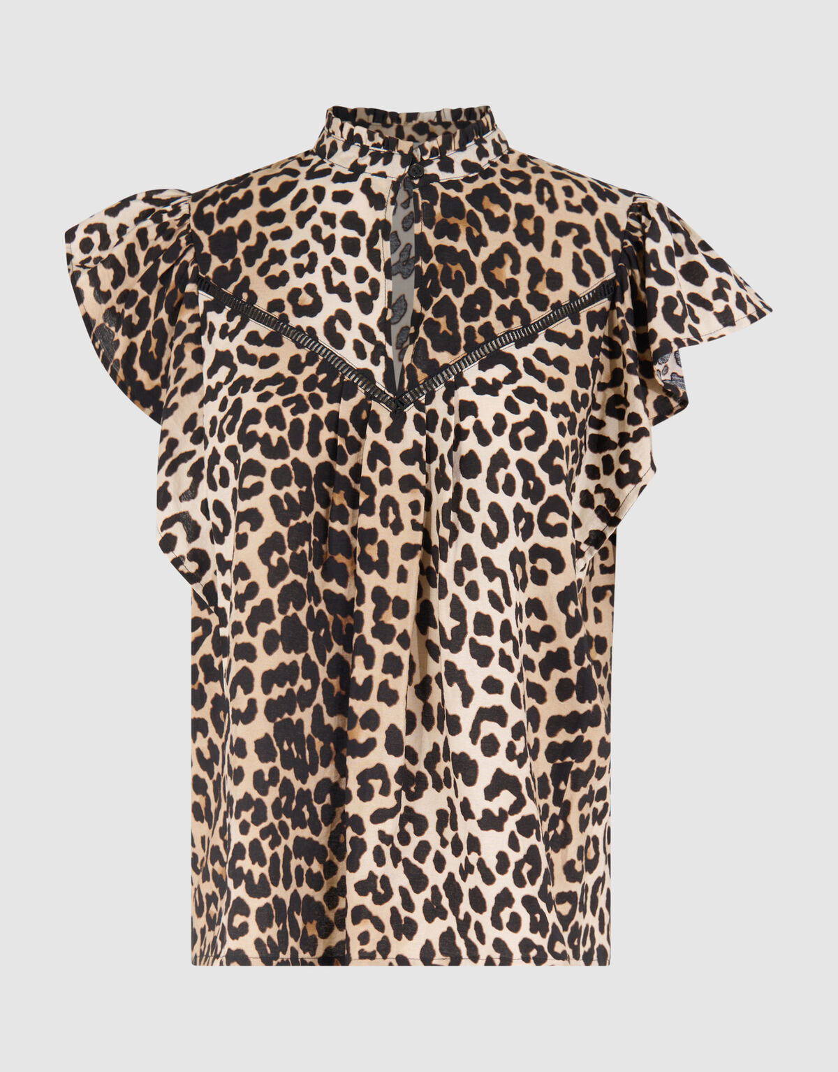 Leopard Ruffle Top Bruin SHOEBY WOMEN