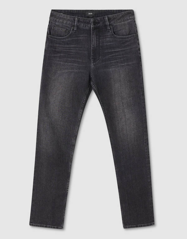 Washed Straight Fit Jeans Zwart L32 SHOEBY MEN