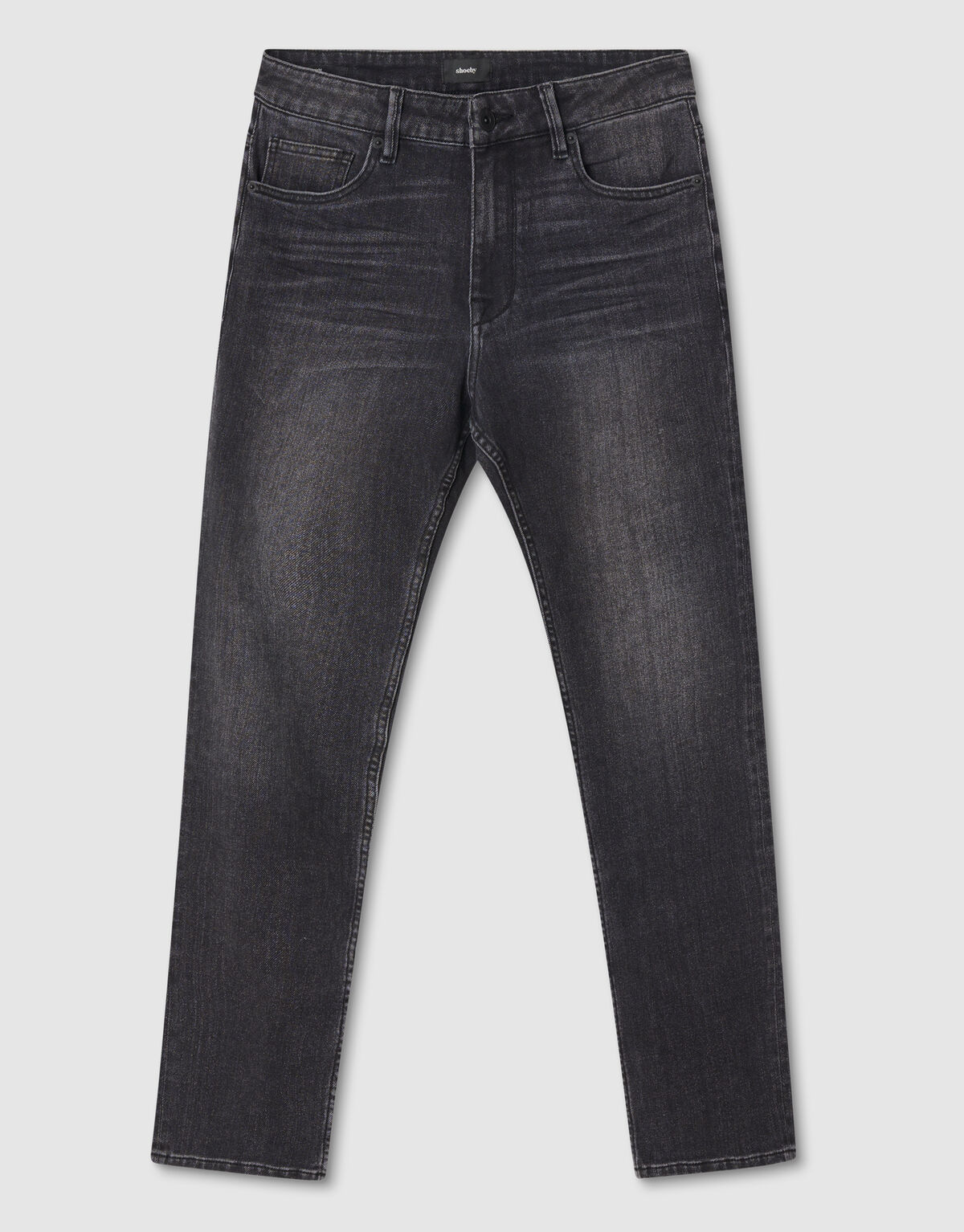 Washed Straight Fit Jeans Zwart L32 SHOEBY MEN