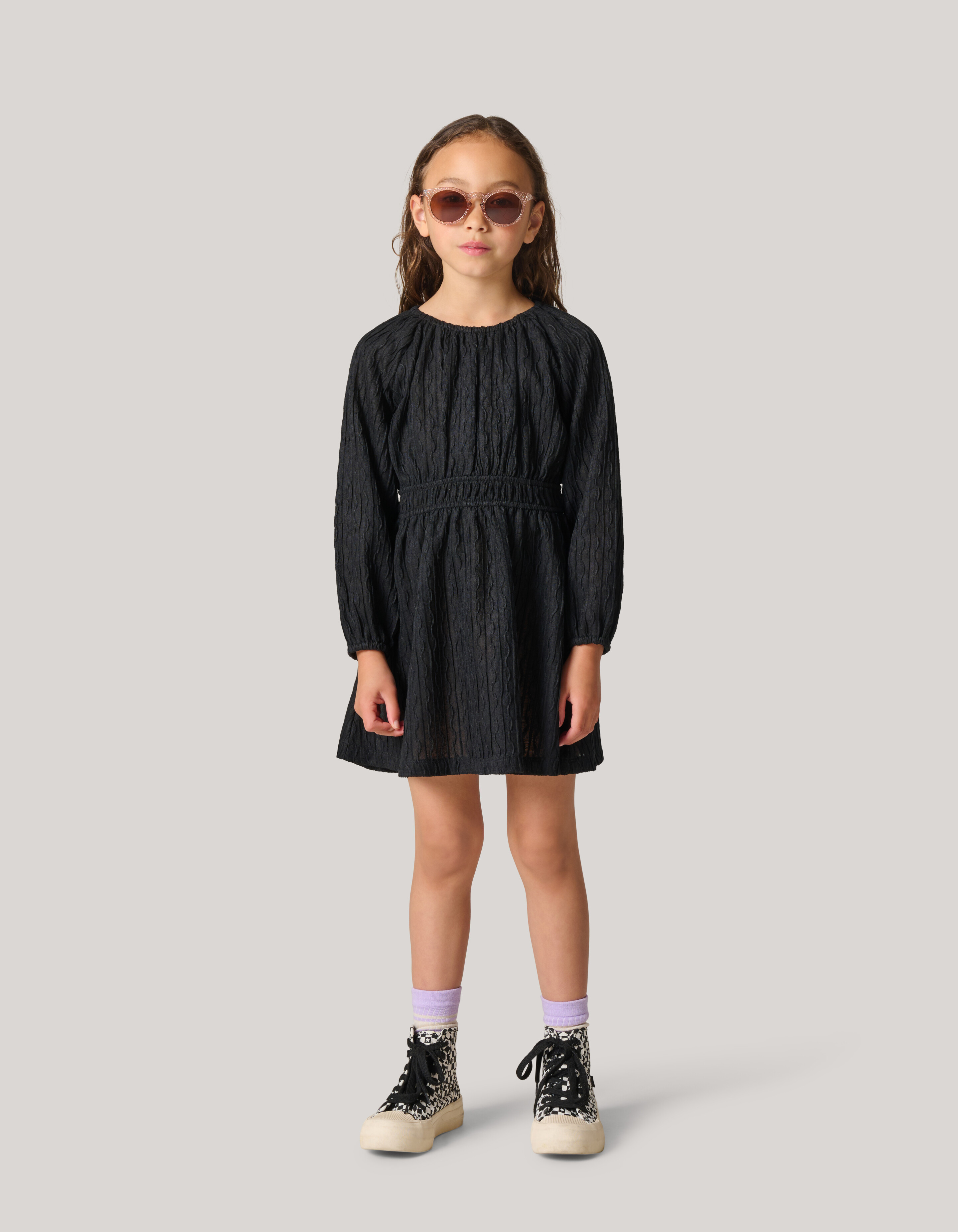 Structuur Jurk Zwart SHOEBY GIRLS