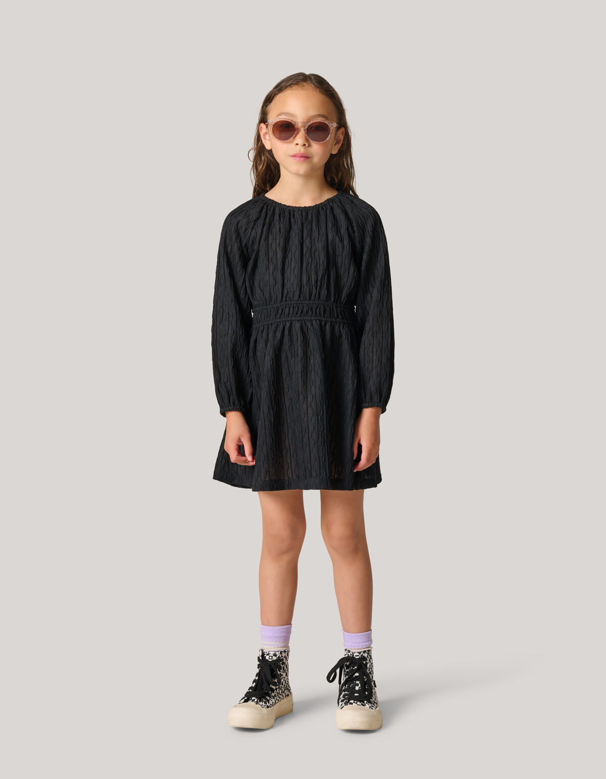 Structuur Jurk Zwart SHOEBY GIRLS