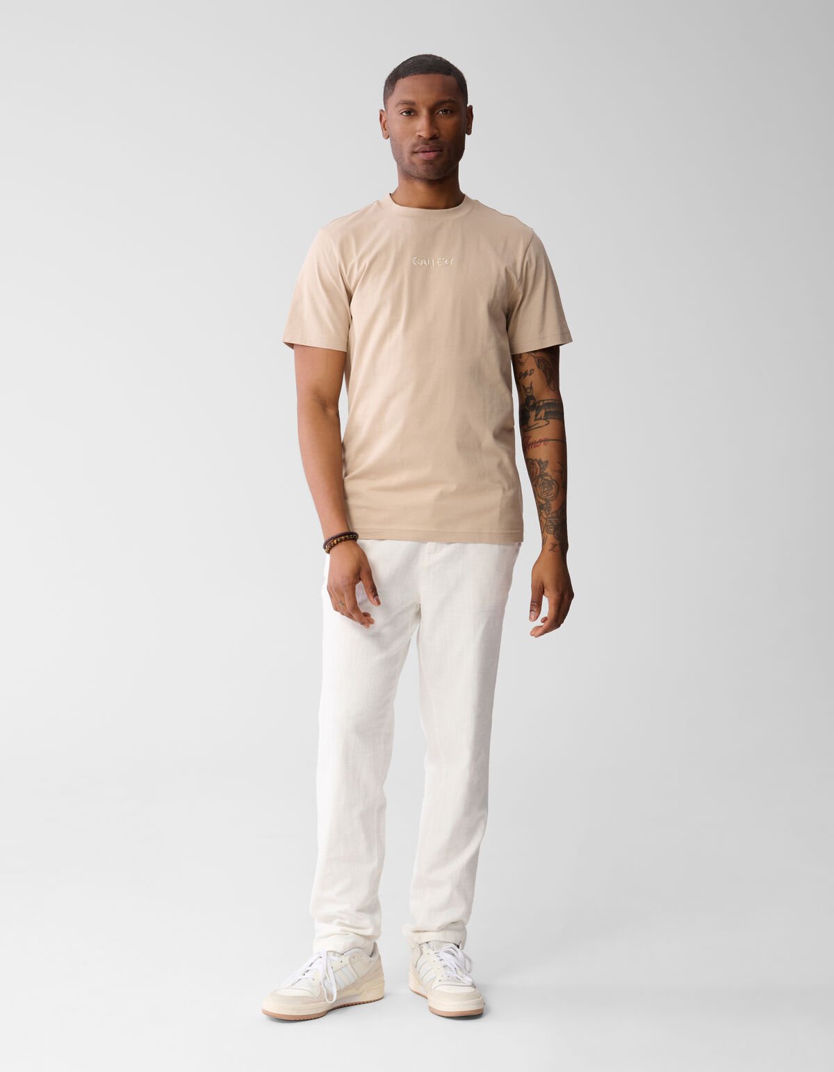 Mixed Tekst Artwork T-shirt Zand SHOEBY MEN
