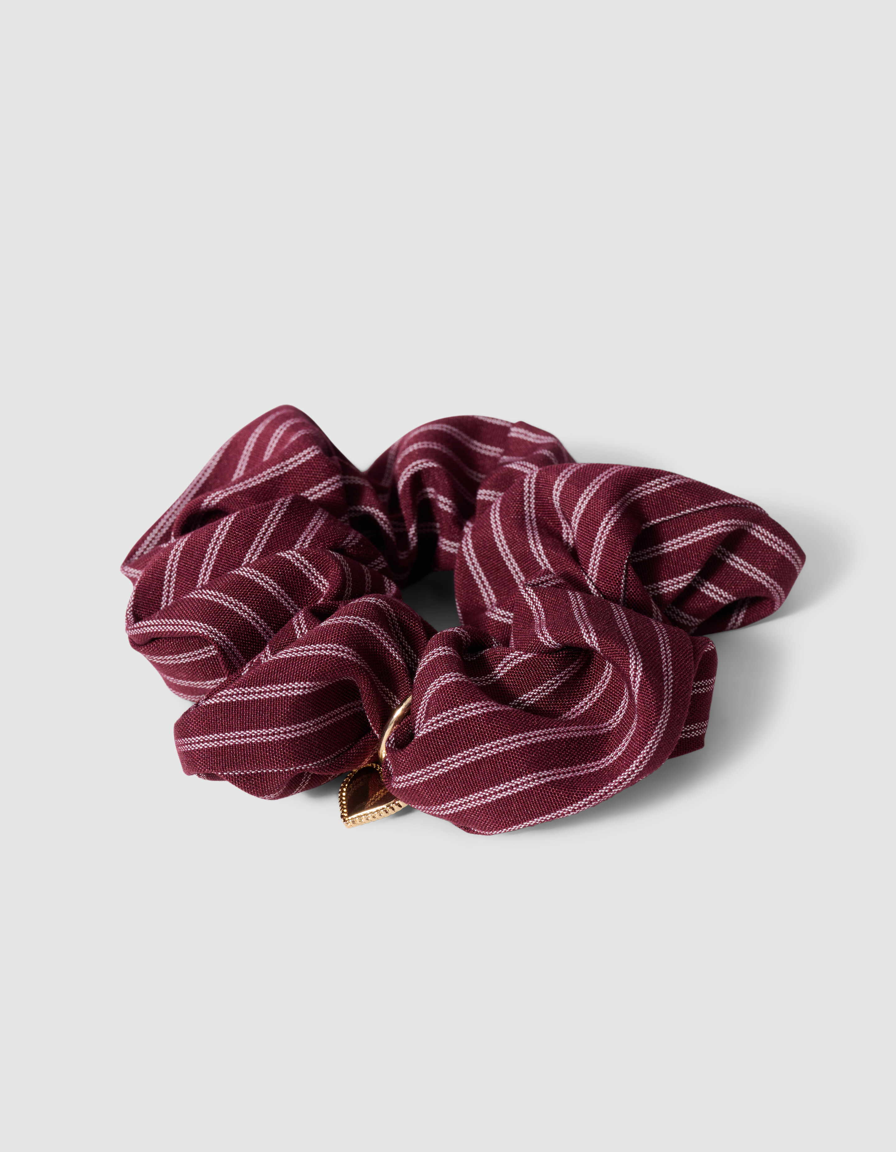 Gestreepte Scrunchie Donkerrood SHOEBY ACCESSOIRES