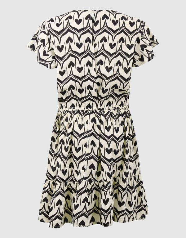 Heart Print Mini Jurk Zwart SHOEBY GIRLS