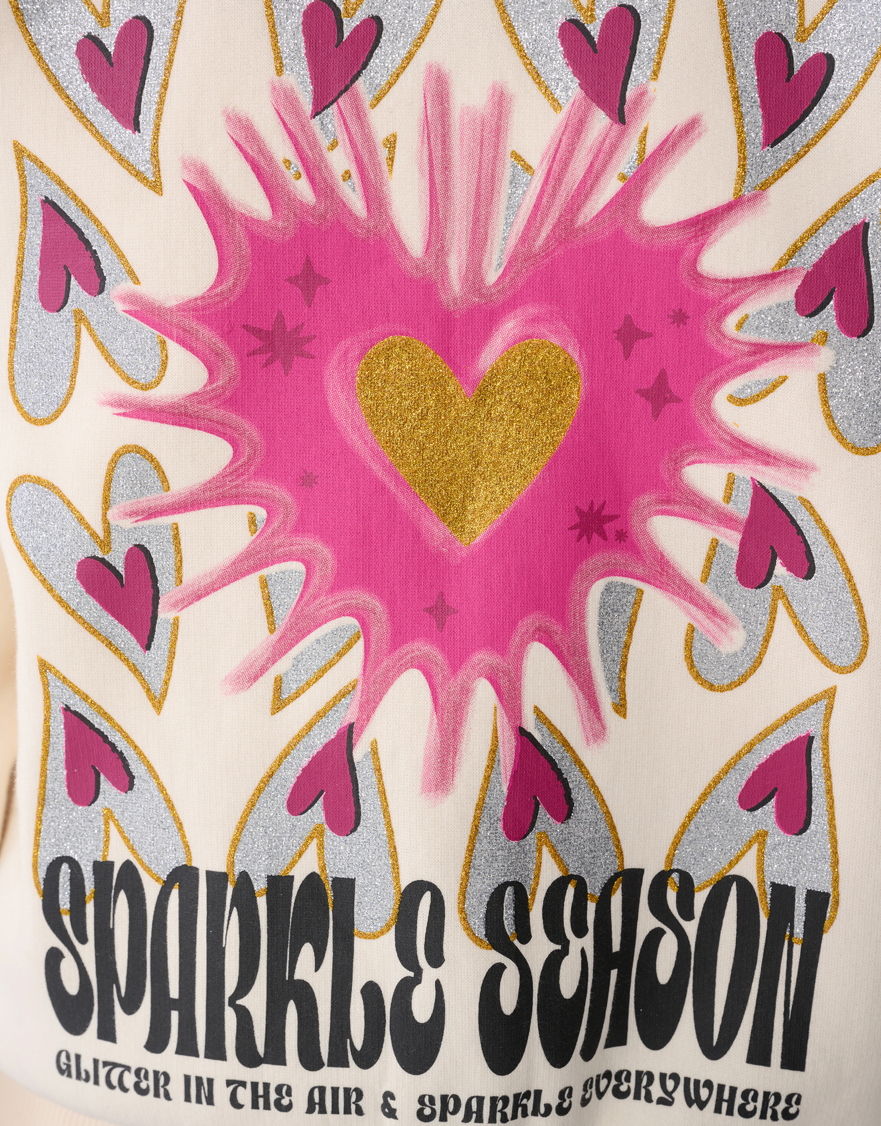 Sparkle Artwork Sweater Gebroken Wit SHOEBY GIRLS