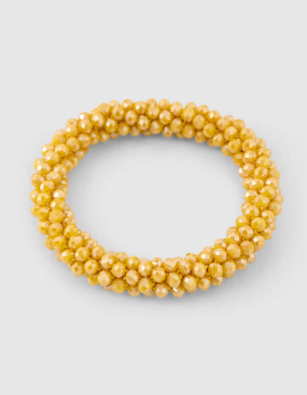 Beaded Haarelastiek Geel SHOEBY ACCESSOIRES
