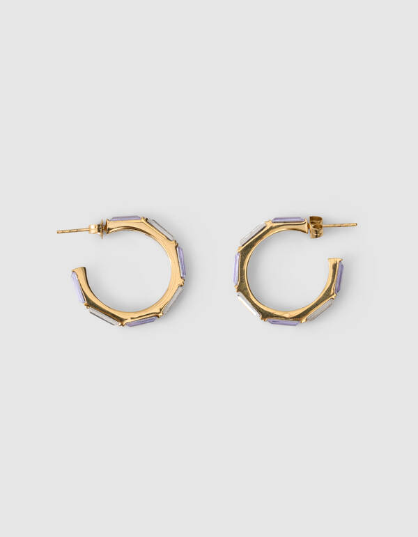 Strass Hoop Oorbellen Paars SHOEBY ACCESSOIRES