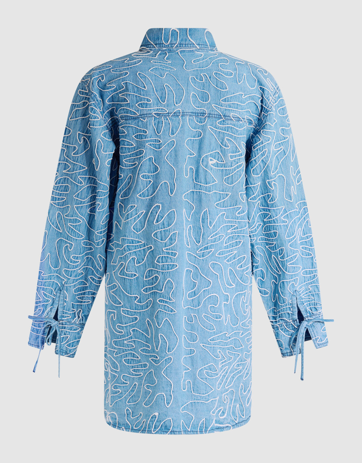 Embroidery Cord Jurk Denim Blauw SHOEBY WOMEN