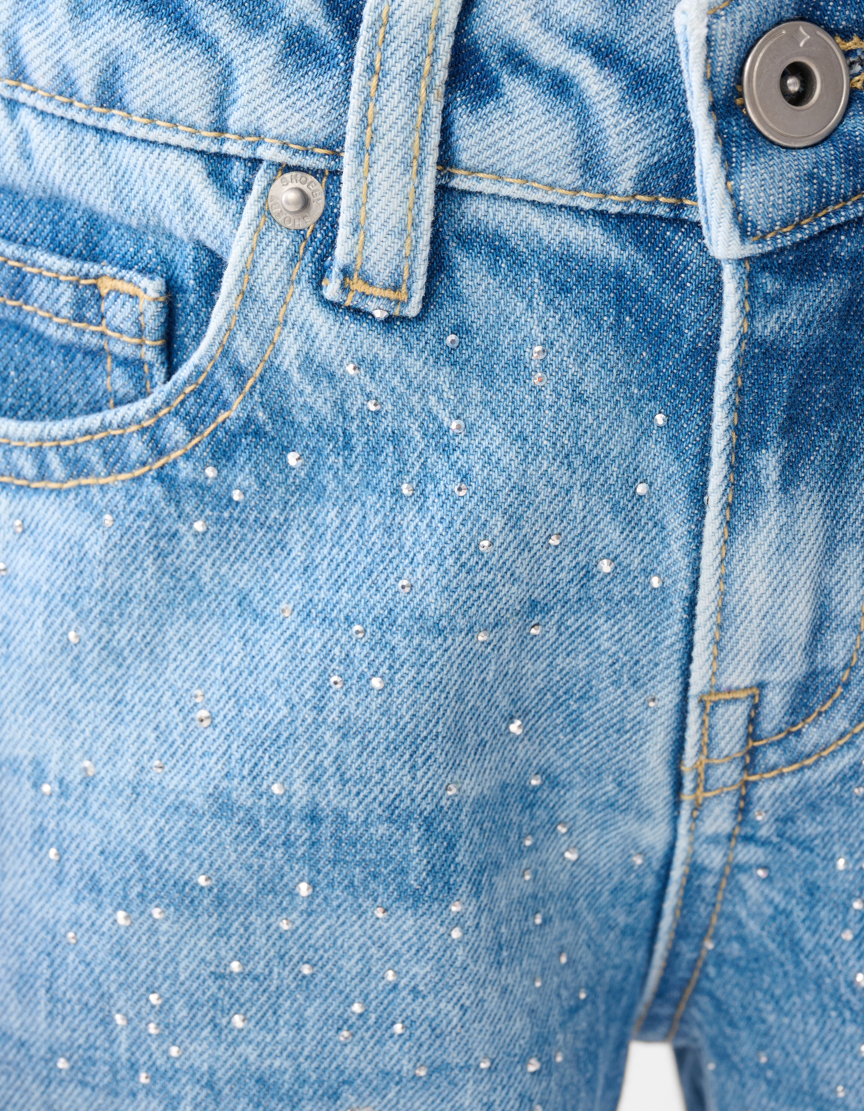 Strass Straight Fit Jeans Blauw SHOEBY GIRLS