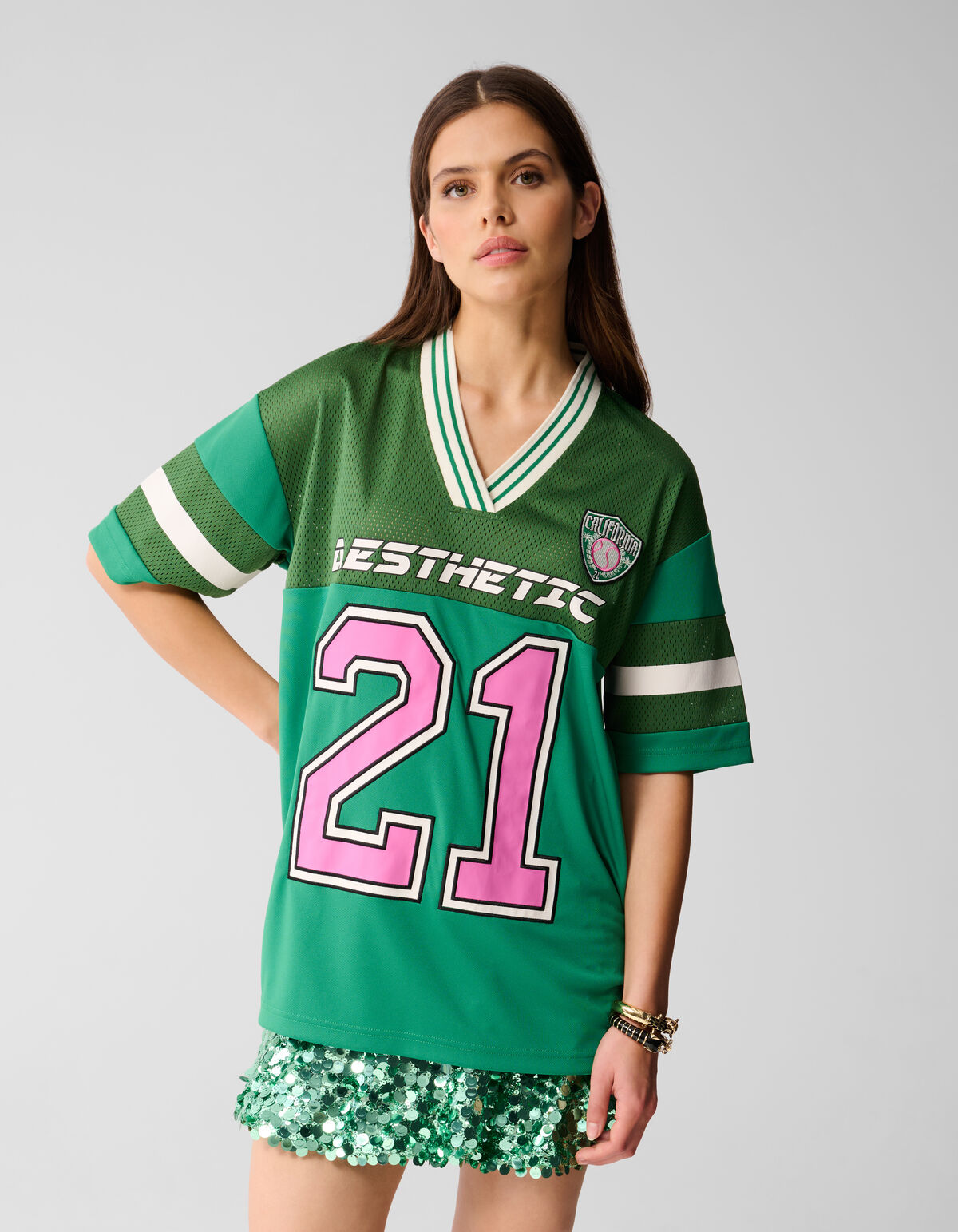 Oversized Baseball T-shirt Groen By Lizzy SHOEBY WOMEN