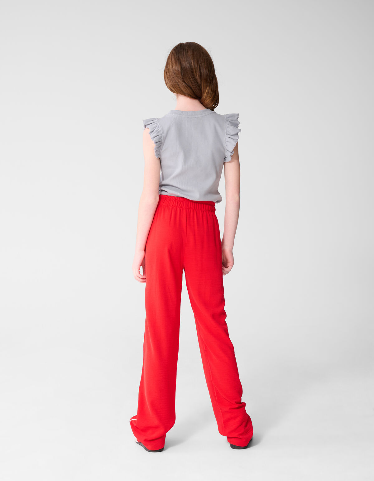 Piping Wide Leg Broek Rood SHOEBY GIRLS