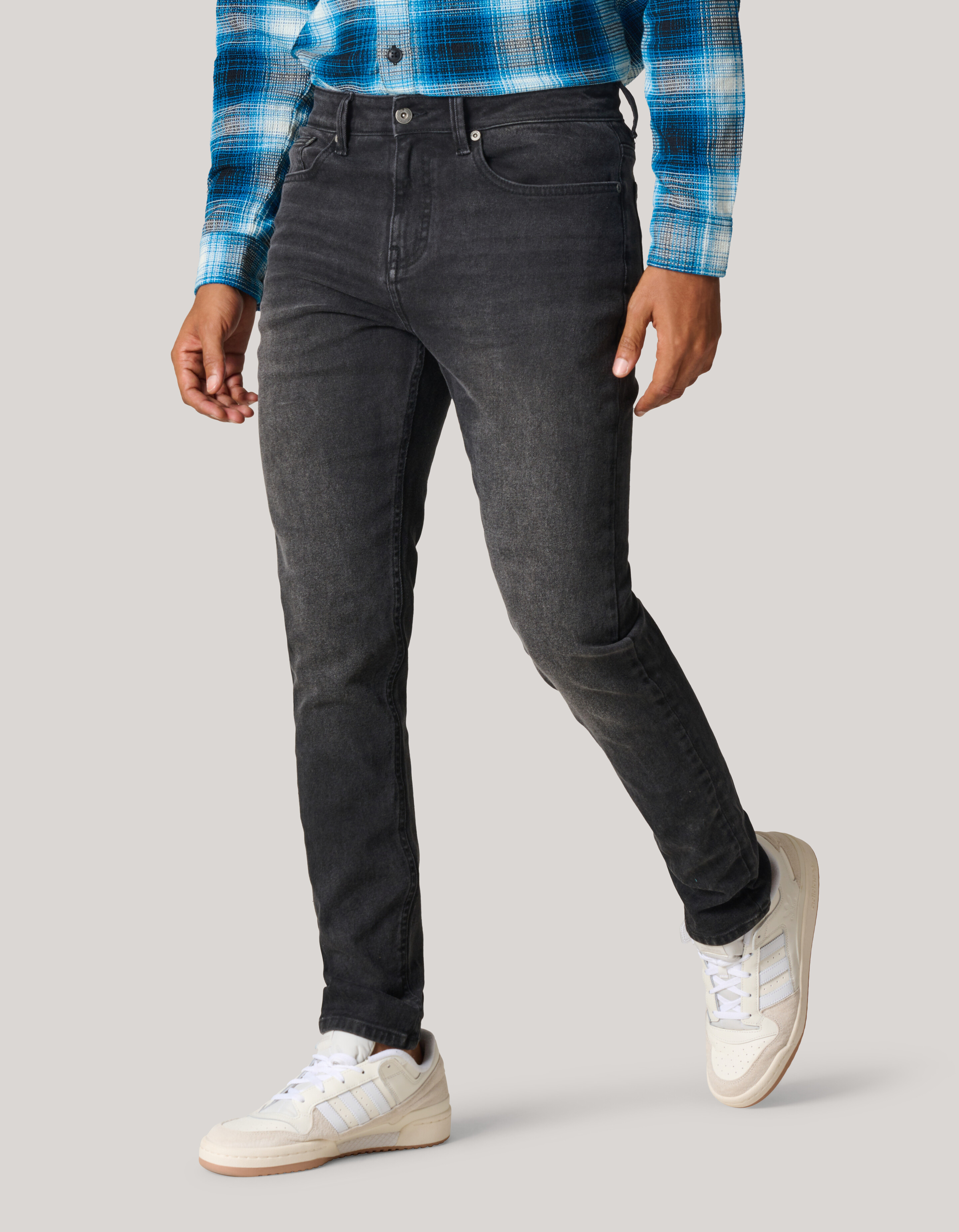 Washed Tapered Fit Jeans Zwart L32 SHOEBY MEN