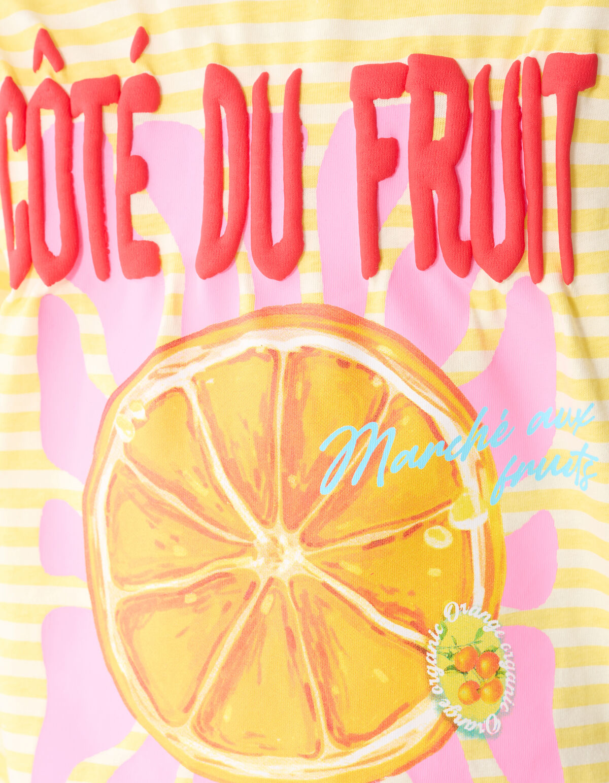 Striped Fruit Artwork T-shirt Geel SHOEBY GIRLS