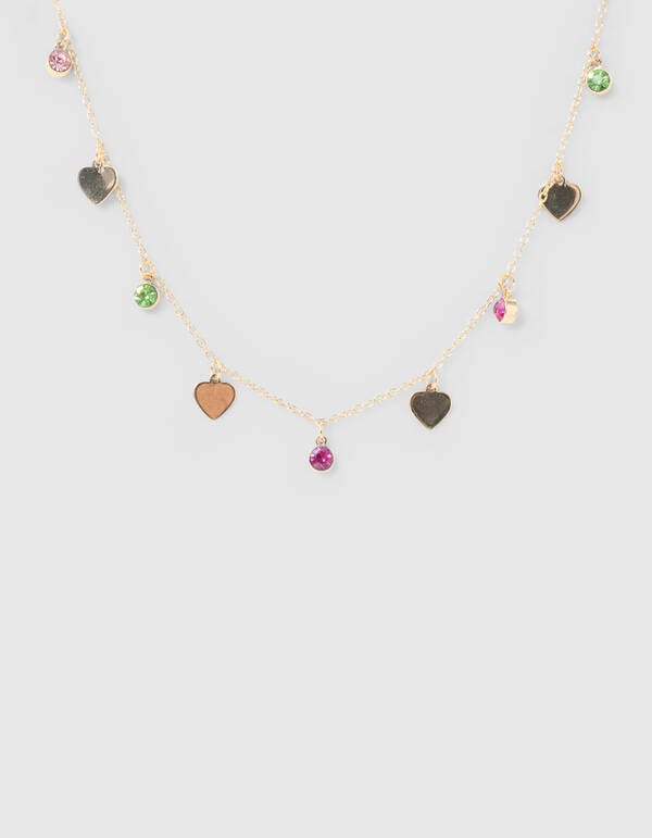 Heart Strass Ketting Goud SHOEBY ACCESSOIRES