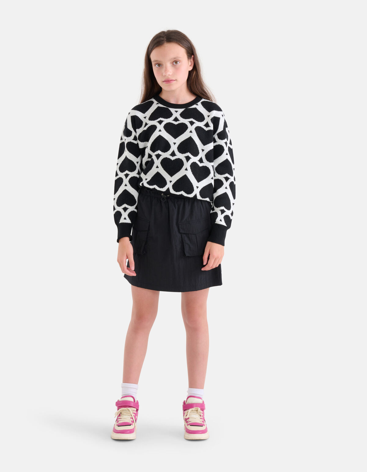Printed Jacquard Trui Zwart SHOEBY GIRLS