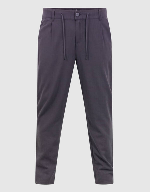 Structuur Regular Fit Broek Donkergrijs SHOEBY MEN