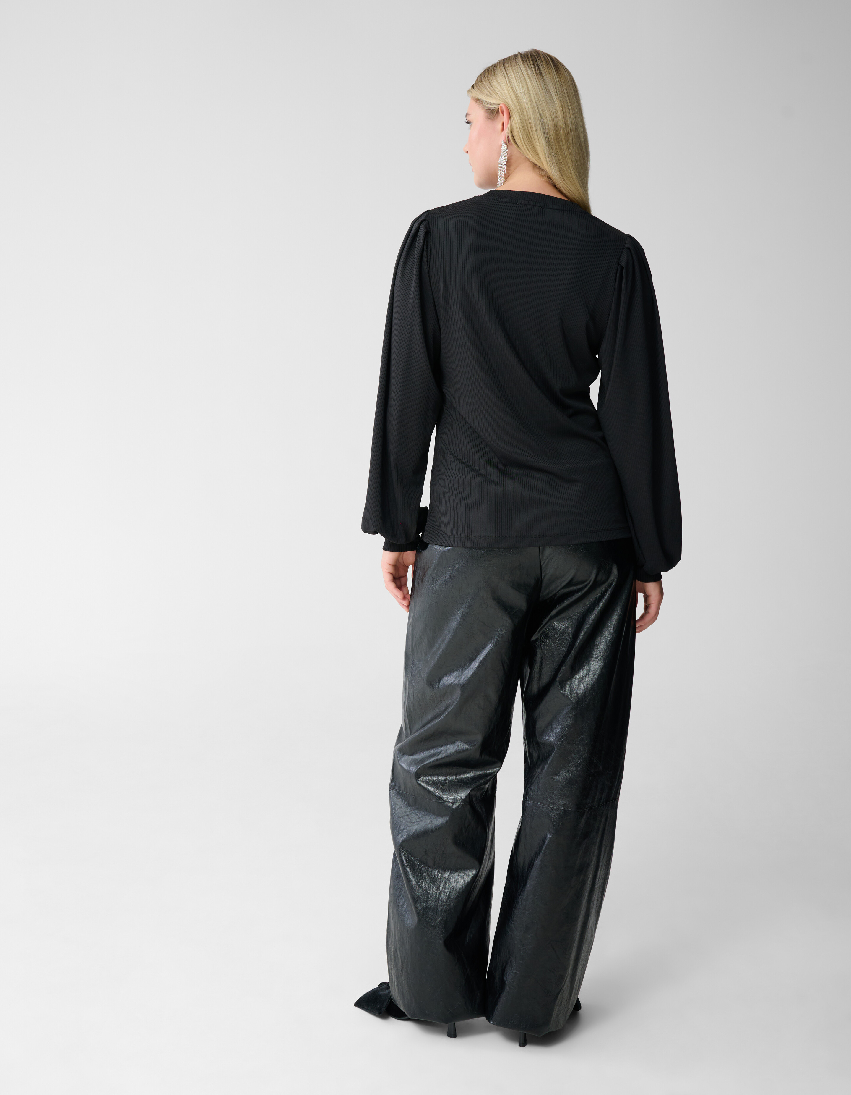 Rib Jersey Top Zwart SHOEBY WOMEN