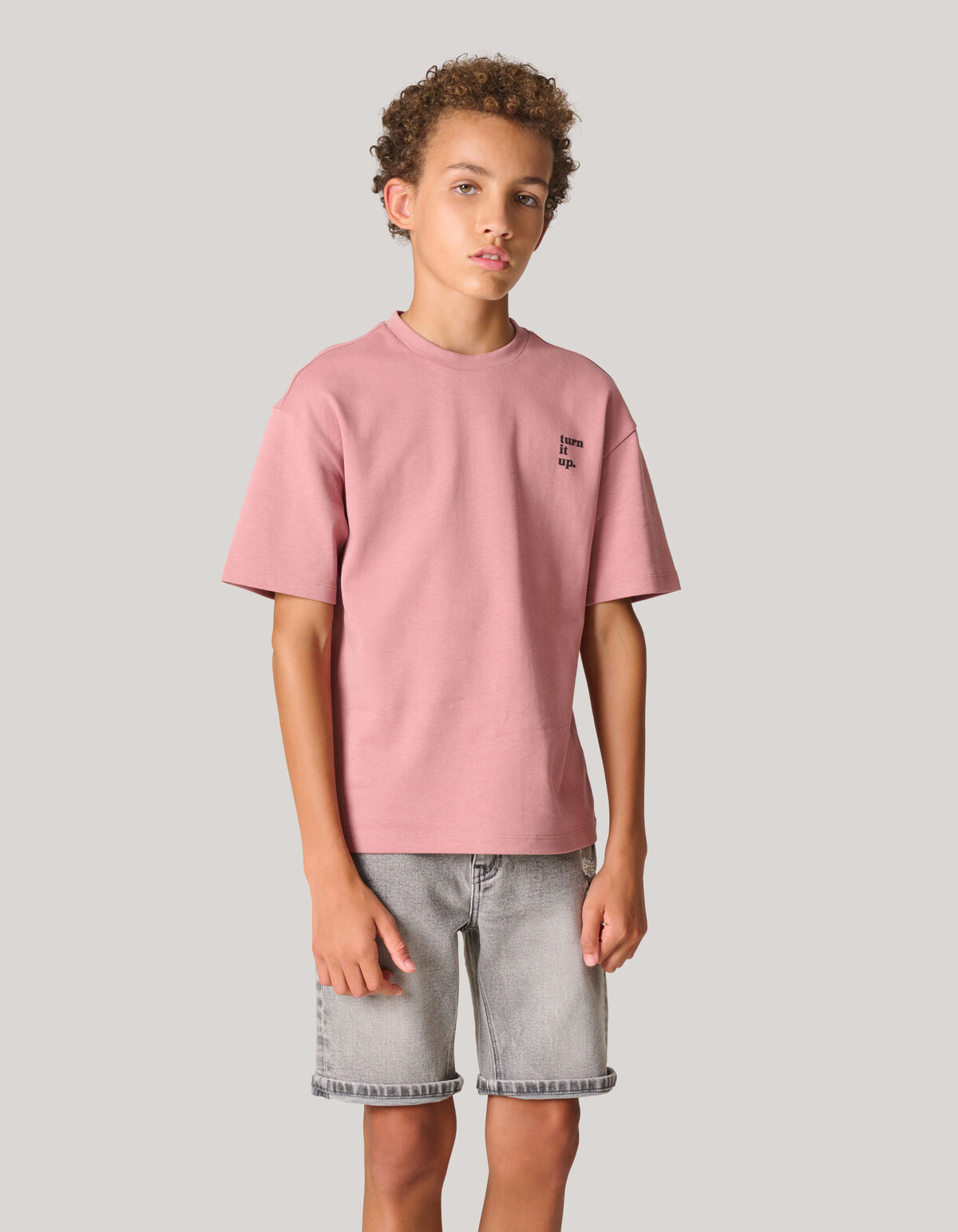 Heavy Basis T-shirt Donkerroze SHOEBY BOYS