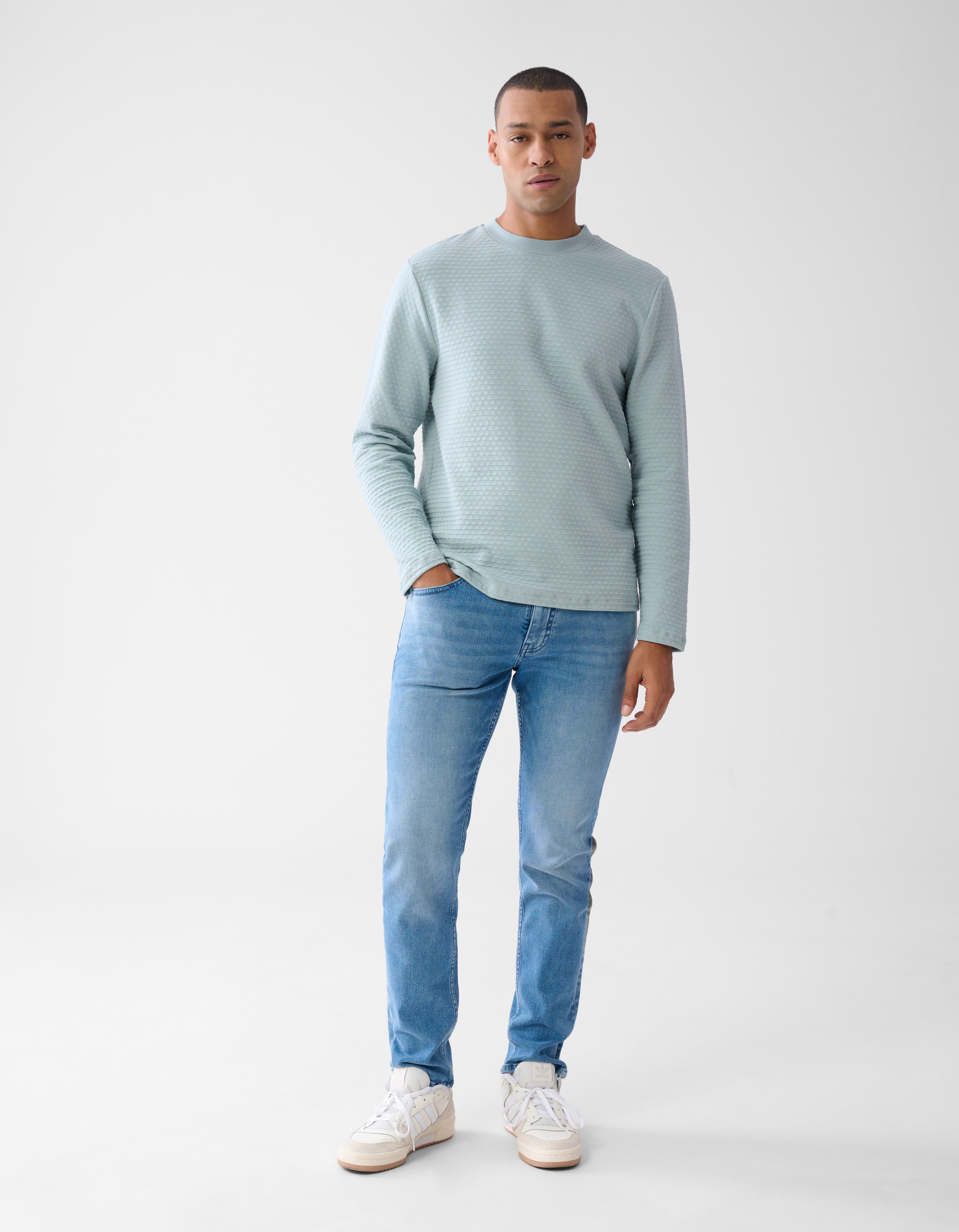 Structuur Longsleeve Lichtgroen SHOEBY MEN