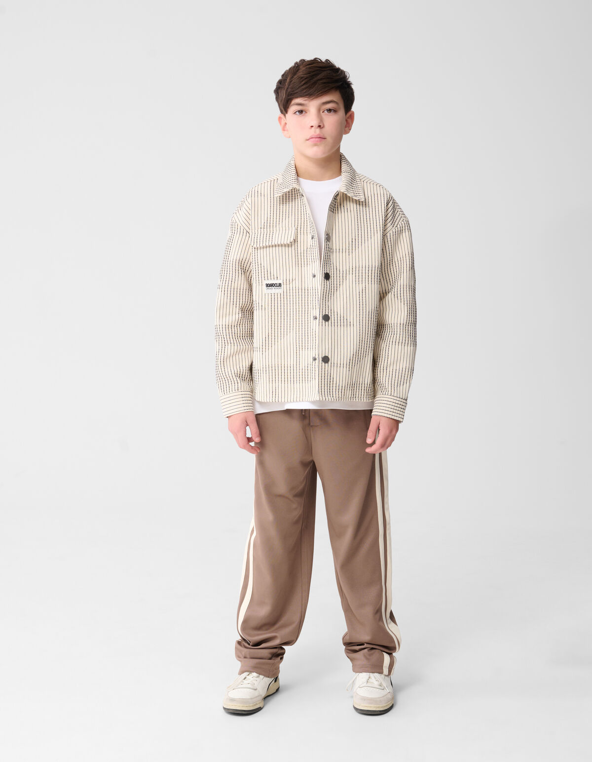 Sporty Pique Wide Leg Fit Broek Taupe SHOEBY BOYS