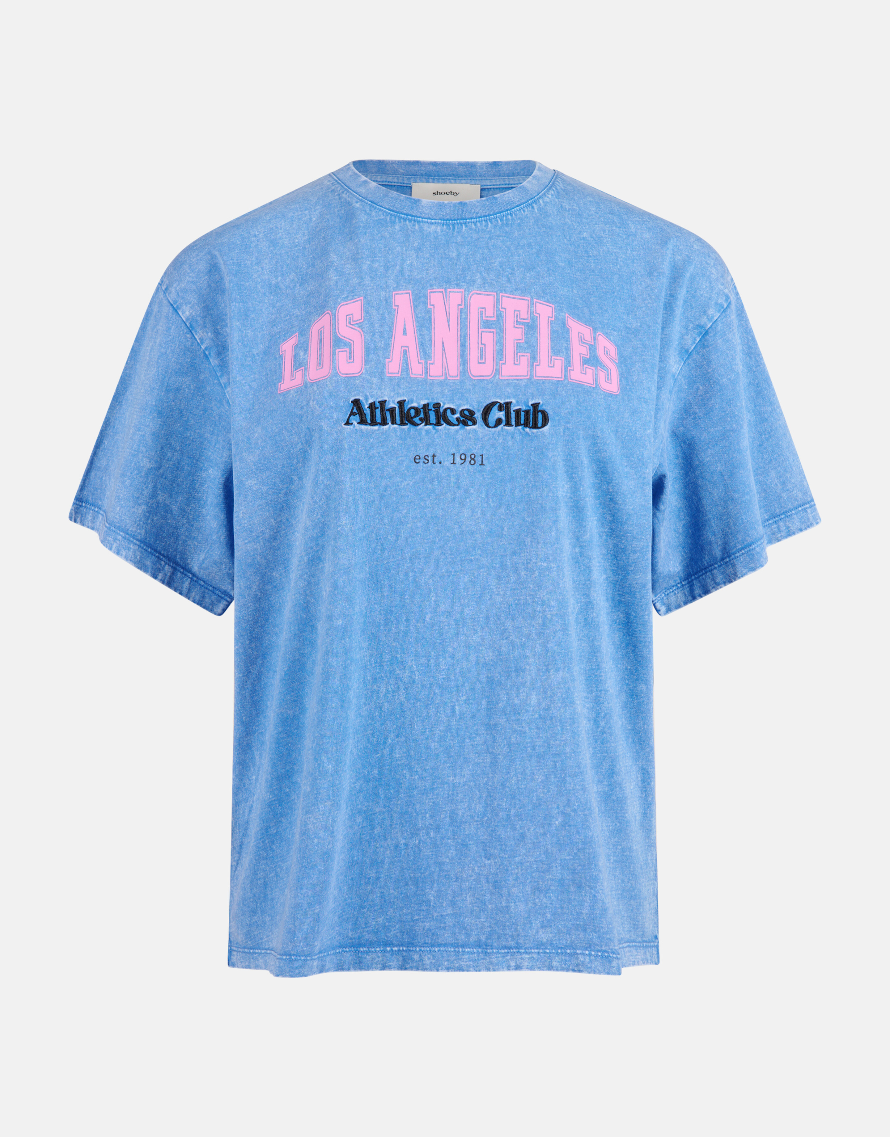 Washed Artwork T-shirt Blauw SHOEBY WOMEN
