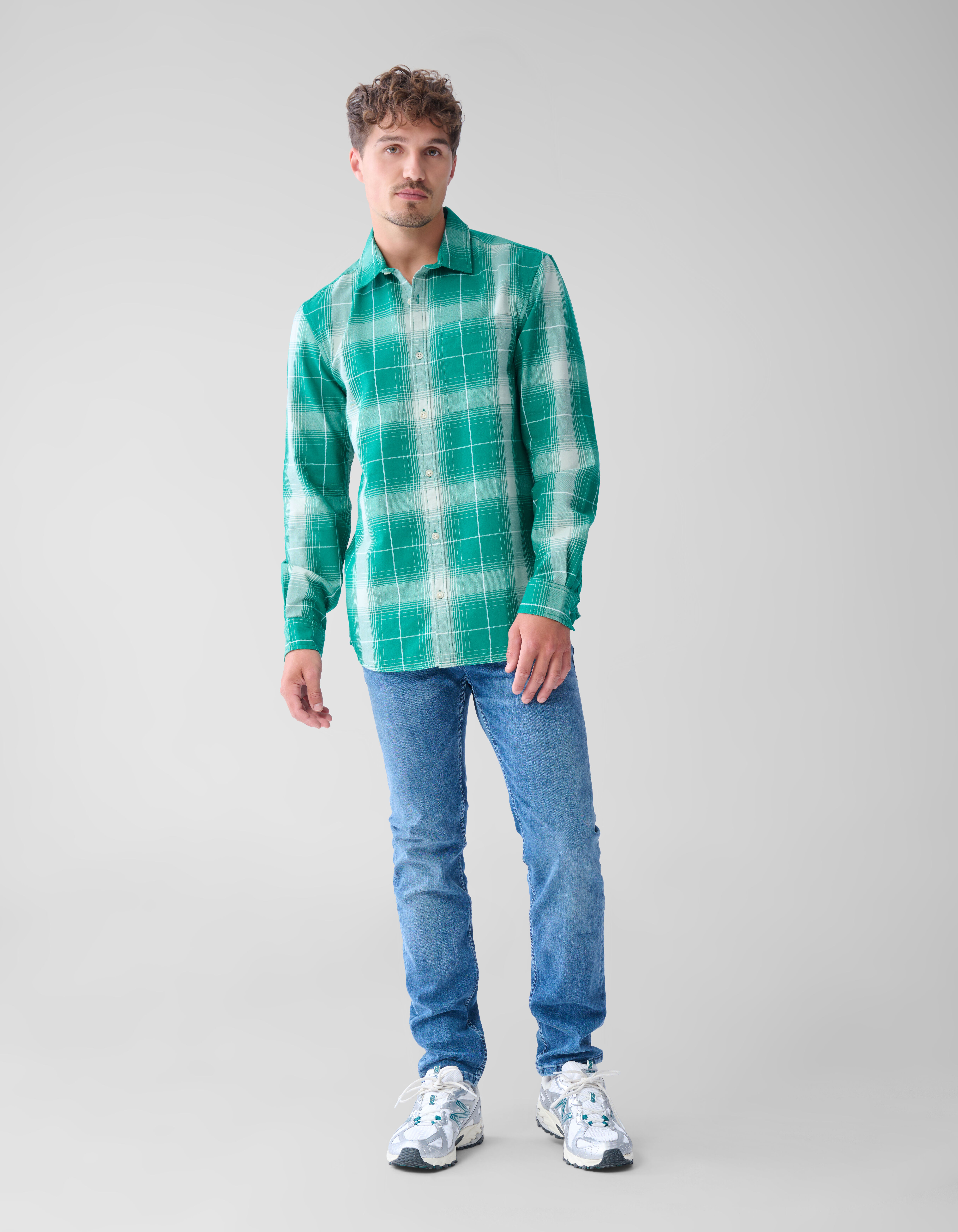 Flanel Ruiten Overhemd Groen Shoeby