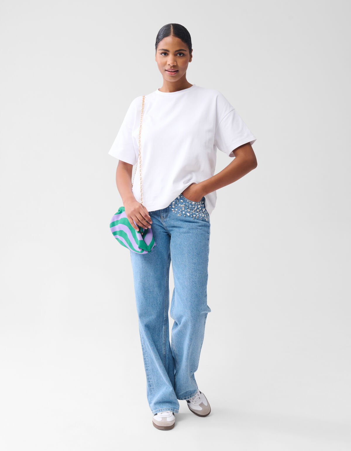 Knitted Clutch Tas Groen SHOEBY ACCESSOIRES