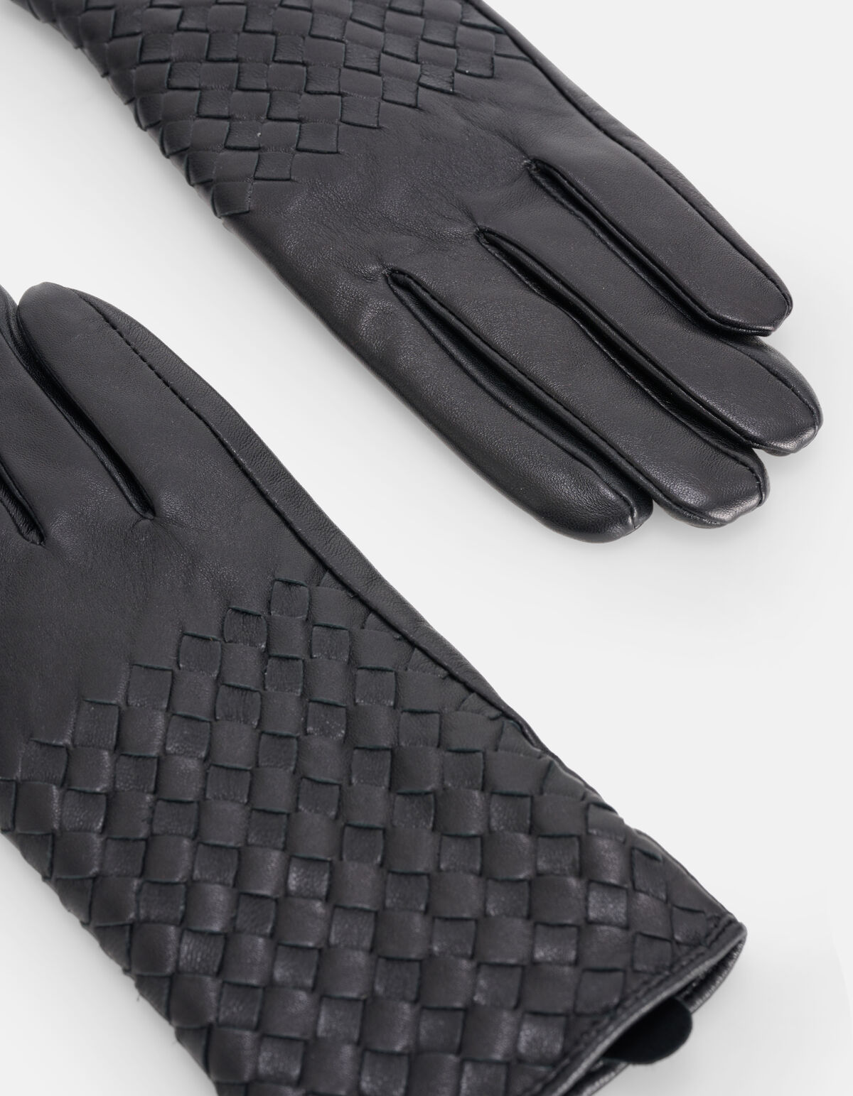 Gevlochten Leren Handschoenen Zwart SHOEBY ACCESSOIRES