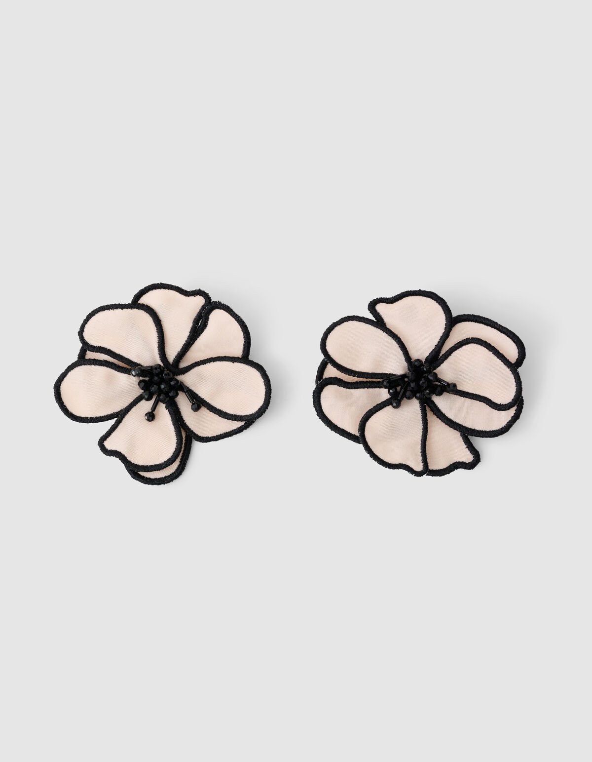 Bloem Oorbellen Zwart/Wit SHOEBY ACCESSOIRES