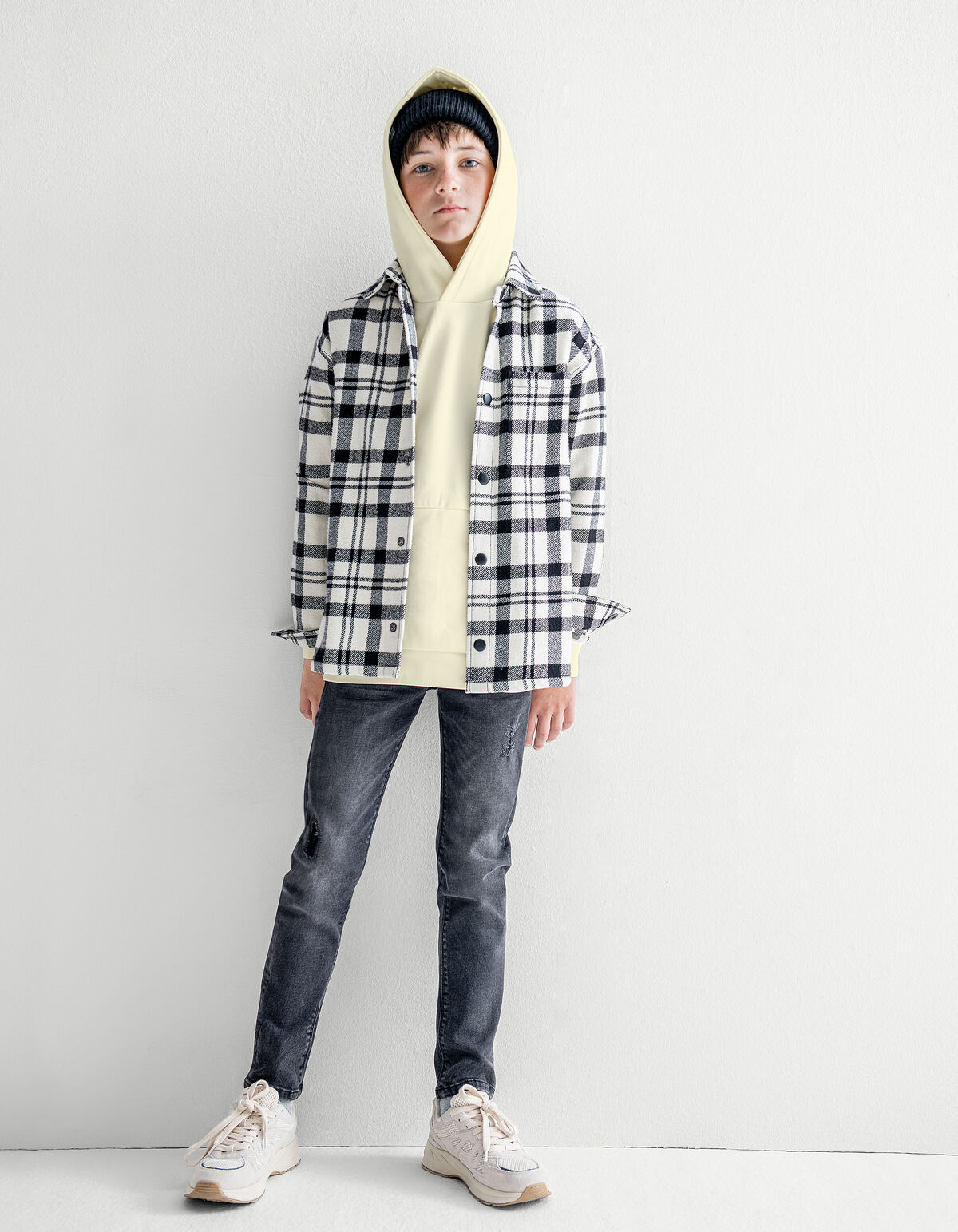 Printed Hoodie Gebroken Wit SHOEBY BOYS