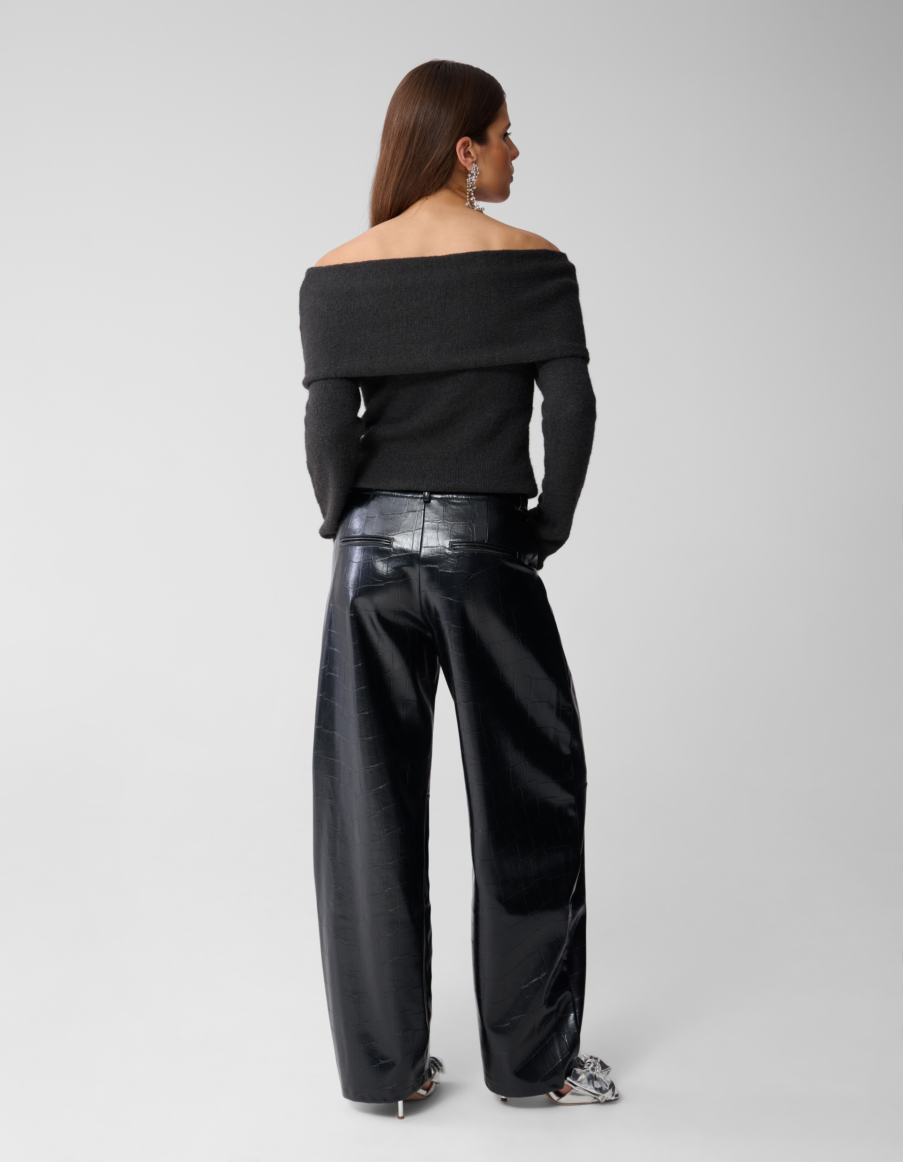 Off Shoulder Trui Donkergrijs SHOEBY WOMEN