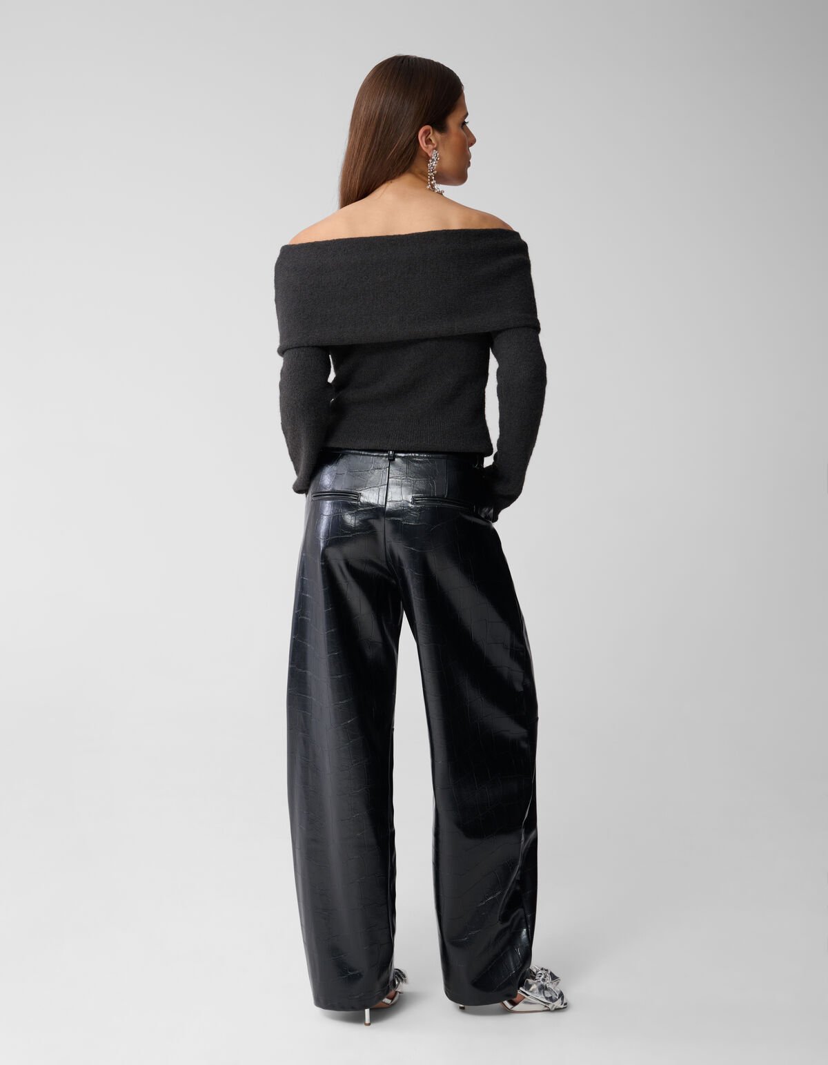 Off Shoulder Trui Donkergrijs SHOEBY WOMEN