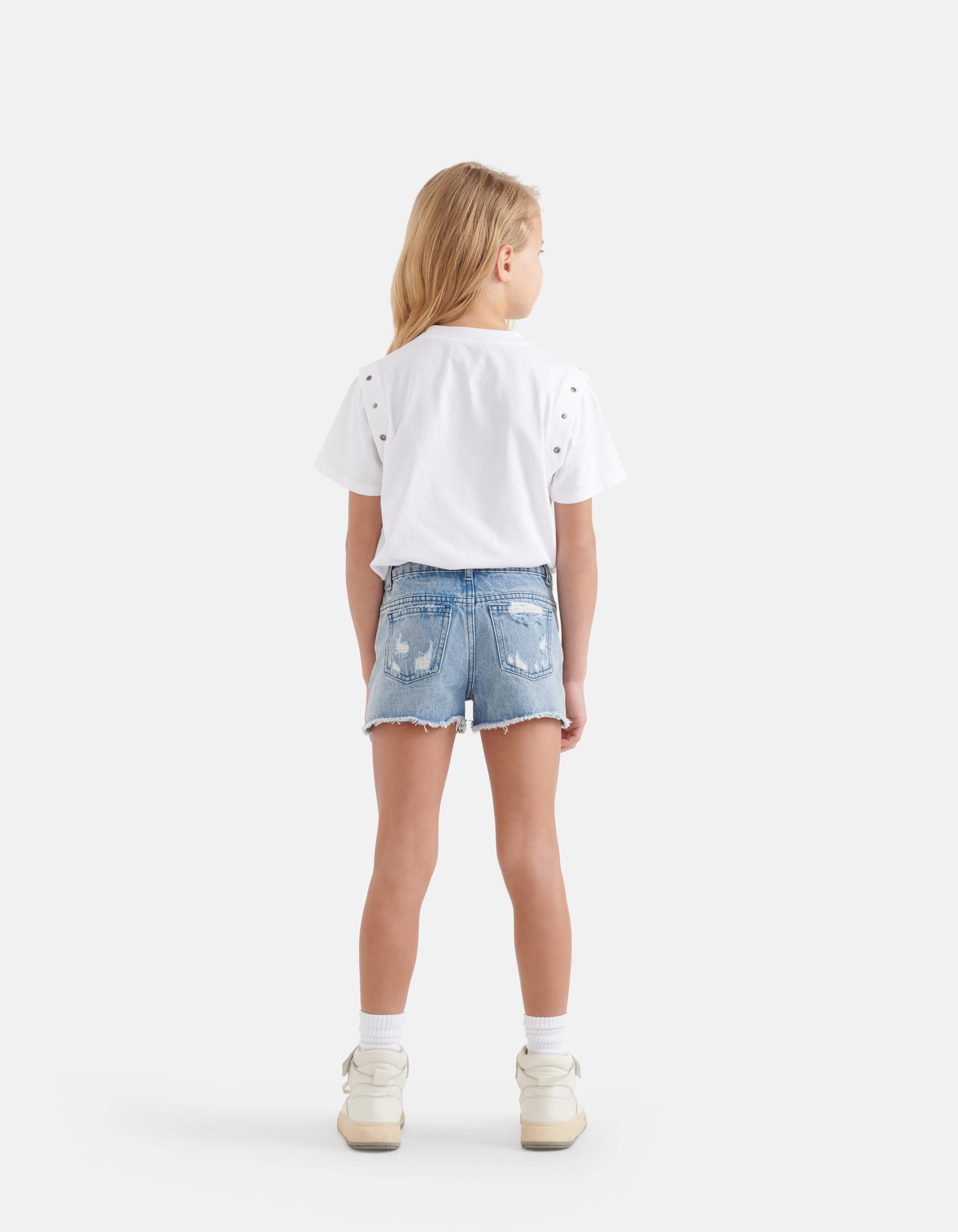 Eyelet T-shirt Wit SHOEBY GIRLS