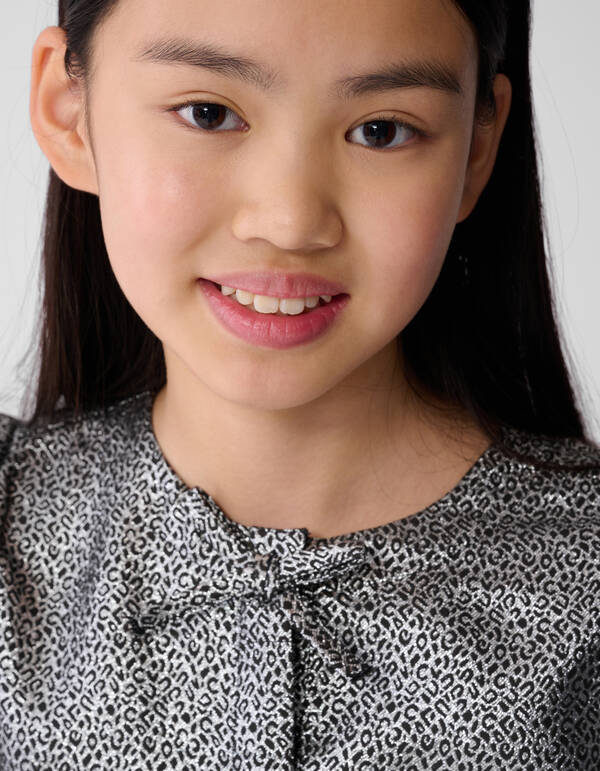 Strik Jacquard Blouse Zilver SHOEBY GIRLS