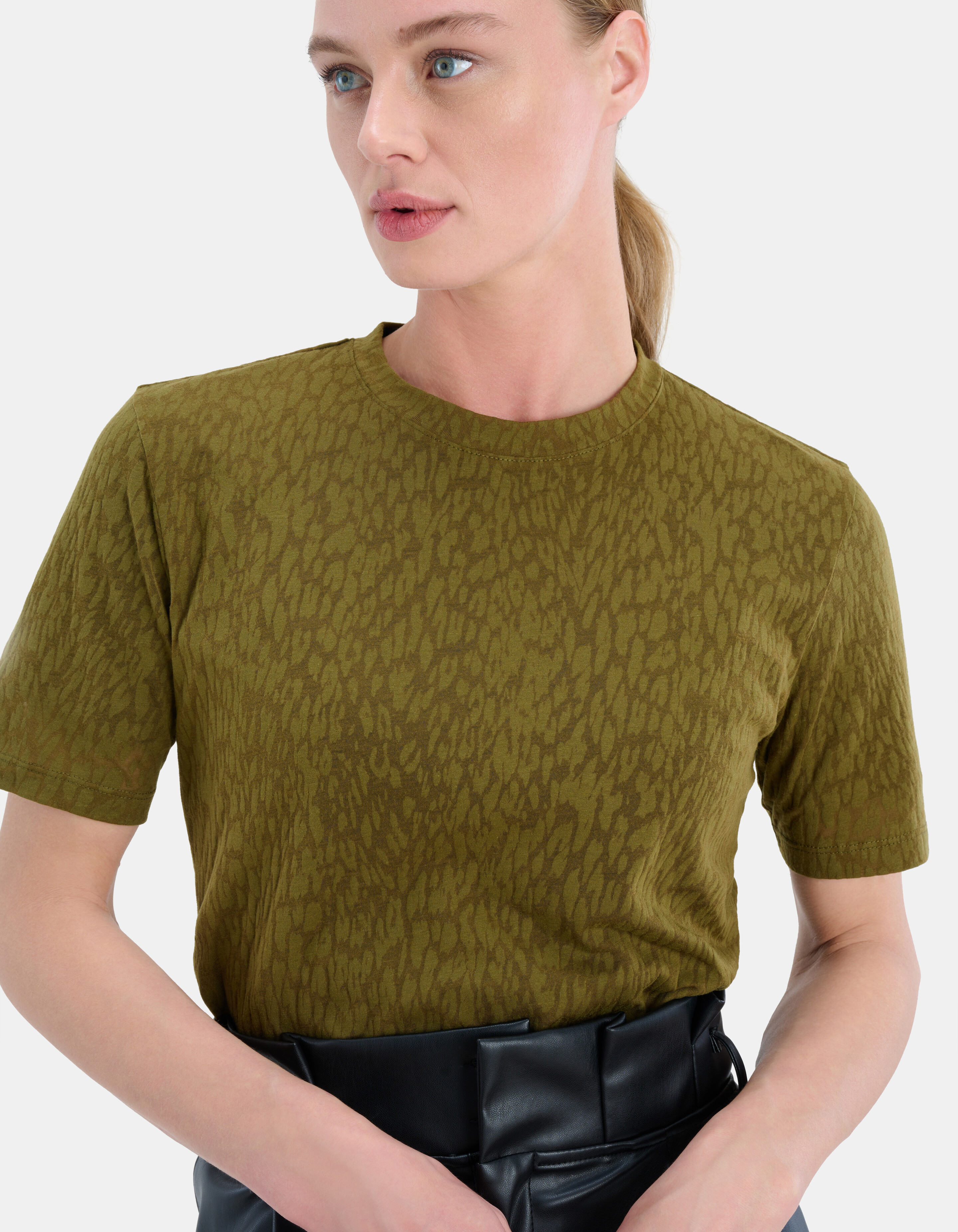 Burn Out T-shirt Donkergroen SHOEBY WOMEN