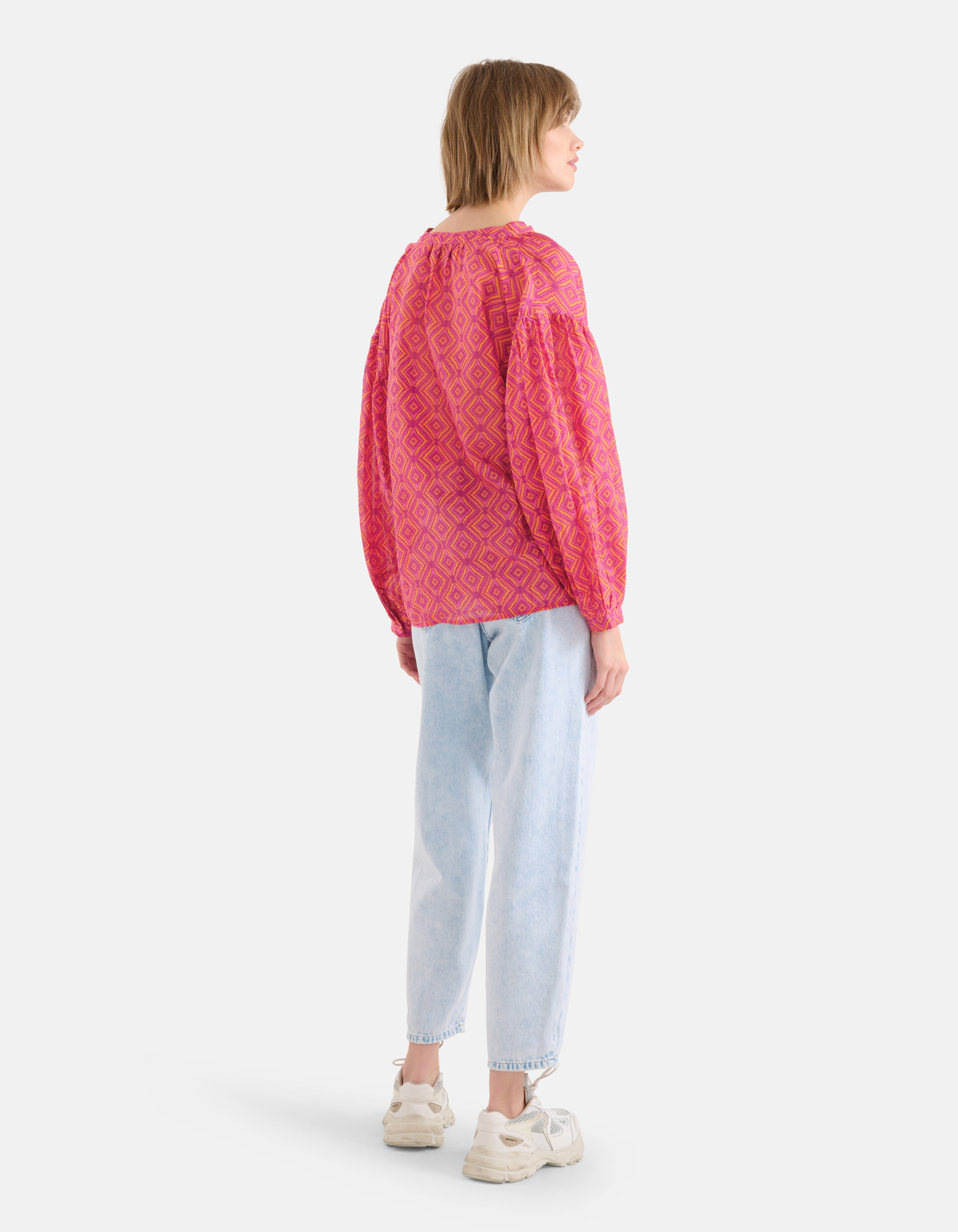 Printed Voile Blouse Roze SHOEBY WOMEN