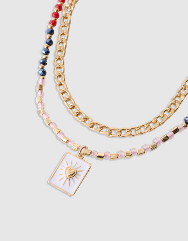 Layered Beaded Ketting Goud SHOEBY ACCESSOIRES