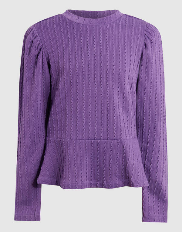 Peplum Kabel Top Paars SHOEBY GIRLS