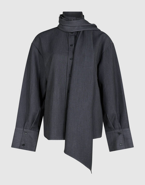 Oversized Tailored Blouse Donkergrijs By Lonneke SHOEBY WOMEN