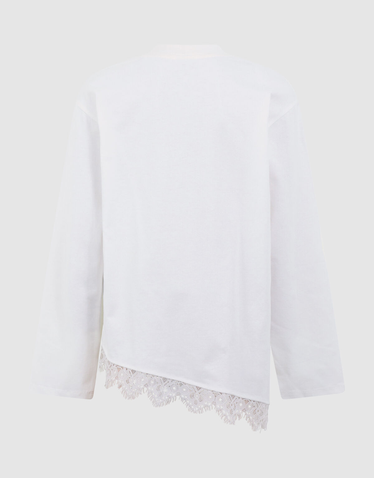 Asymmetrische Kanten Longsleeve T-shirt Wit SHOEBY GIRLS