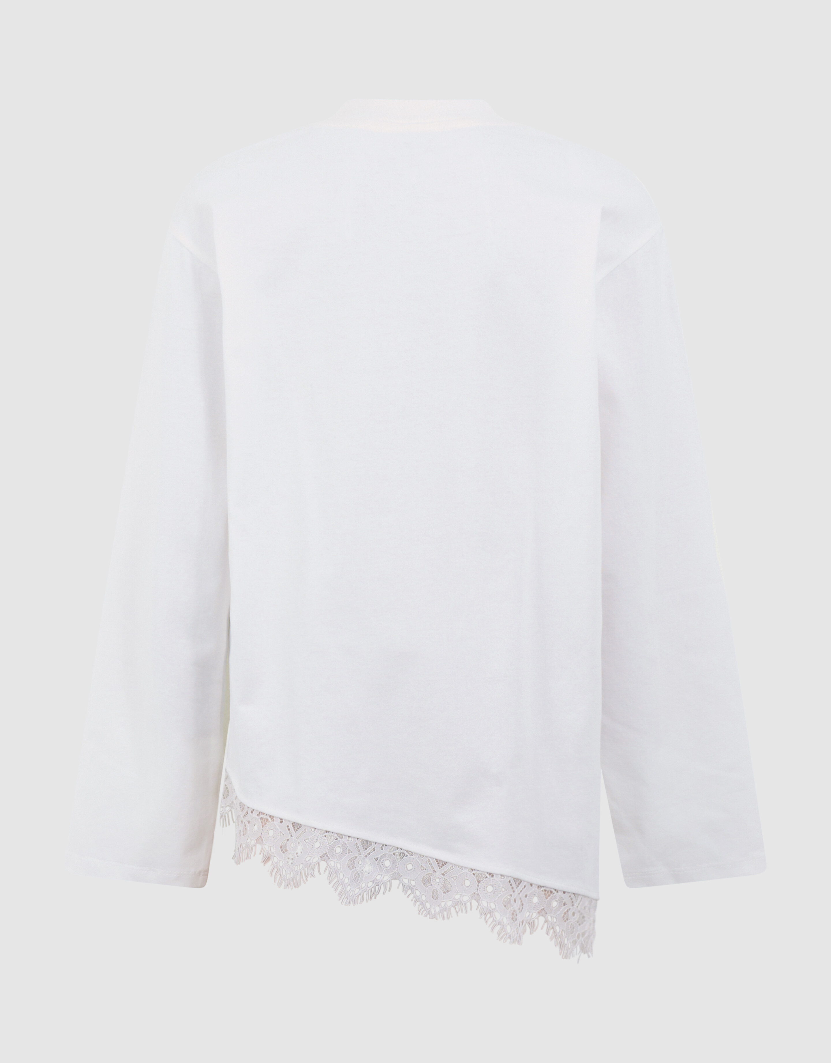 Asymmetrische Kanten Longsleeve T-shirt Wit SHOEBY GIRLS