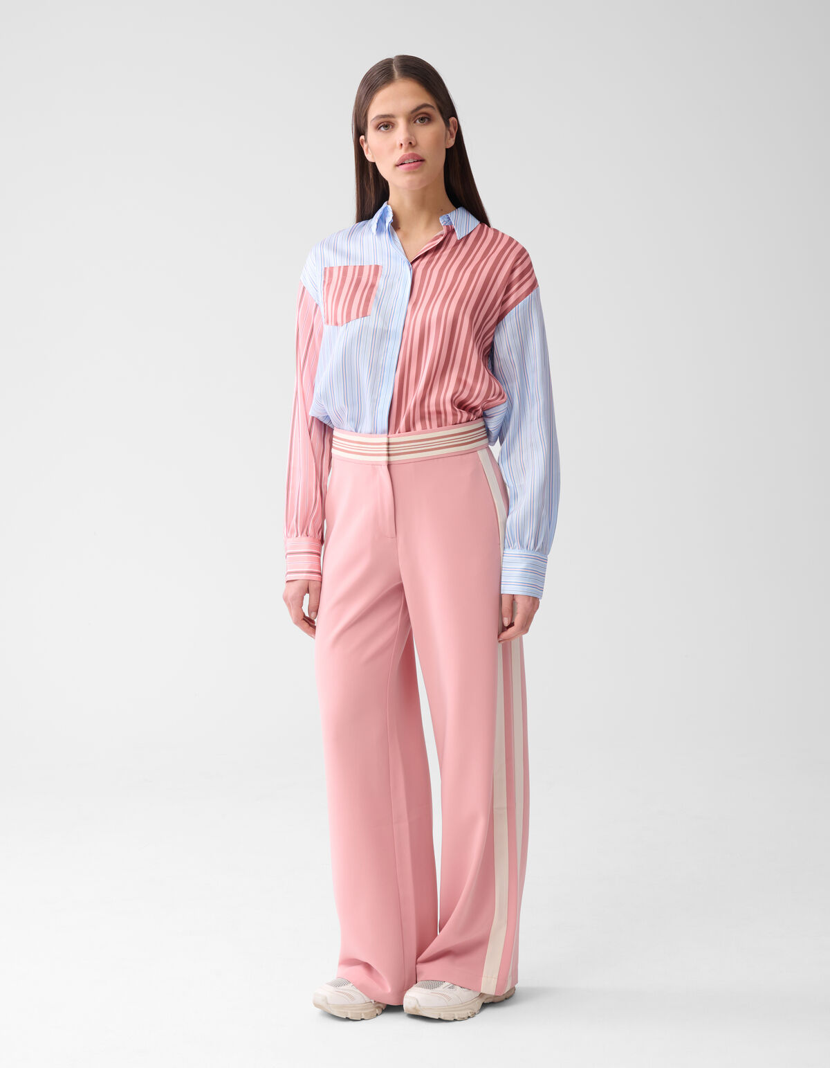 Sporty Wide Leg Broek Lichtroze By Mieke SHOEBY WOMEN