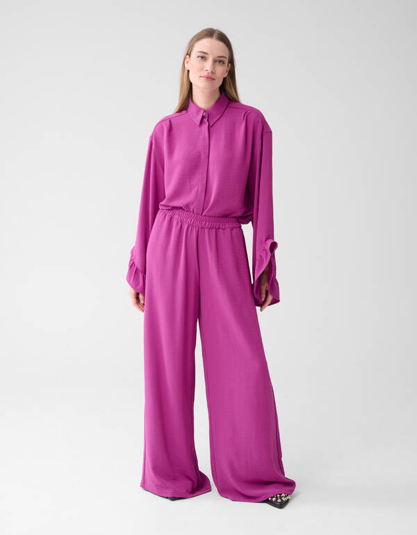 Twist Ruffle Blouse Paars SHOEBY WOMEN